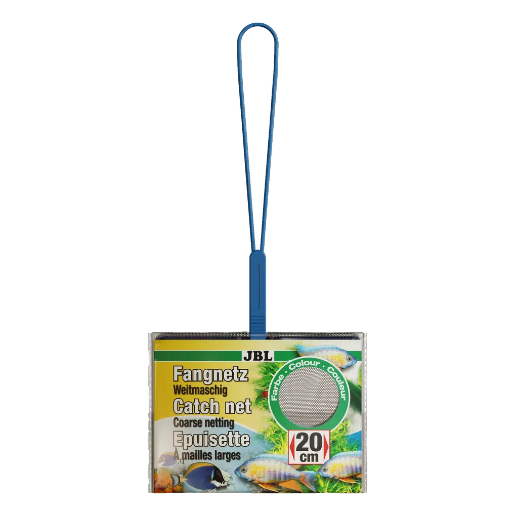 Careful catching of aquarium fish: Wide-mesh aquarium net with black netting