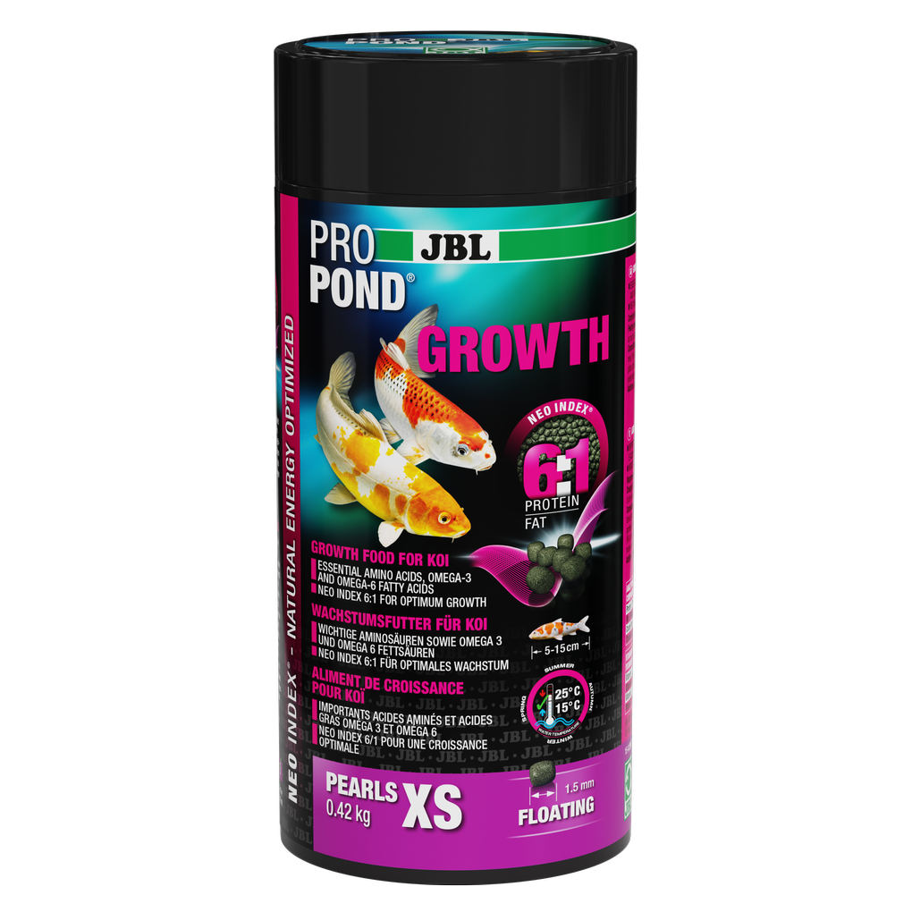 Complete food with the correct protein-fat ratio of 6:1 according to the NEO Index, which takes into account water temperature, function, animal size and age.
