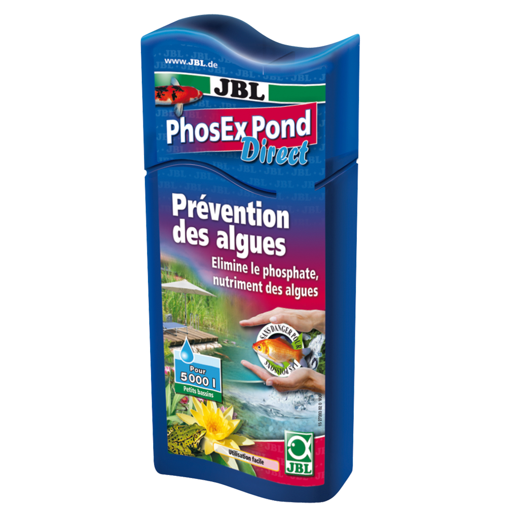 Pour une eau de bassin adaptée aux poissons et aux plantes : élimination fiable du phosphate, nutriment des algues, de l'eau du bassin.