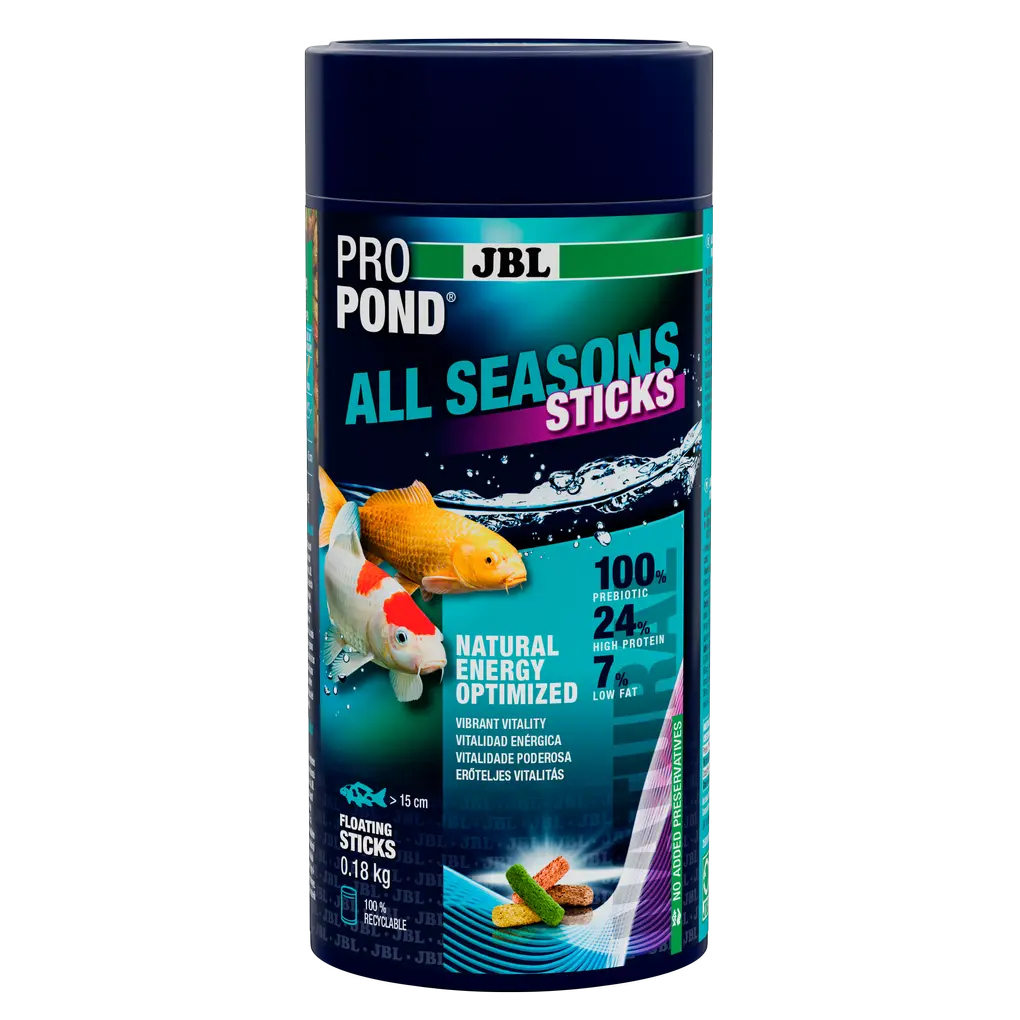 Provides a balanced feed mix for healthy pond fish in all seasons (at water temperatures of 10–25 °C).