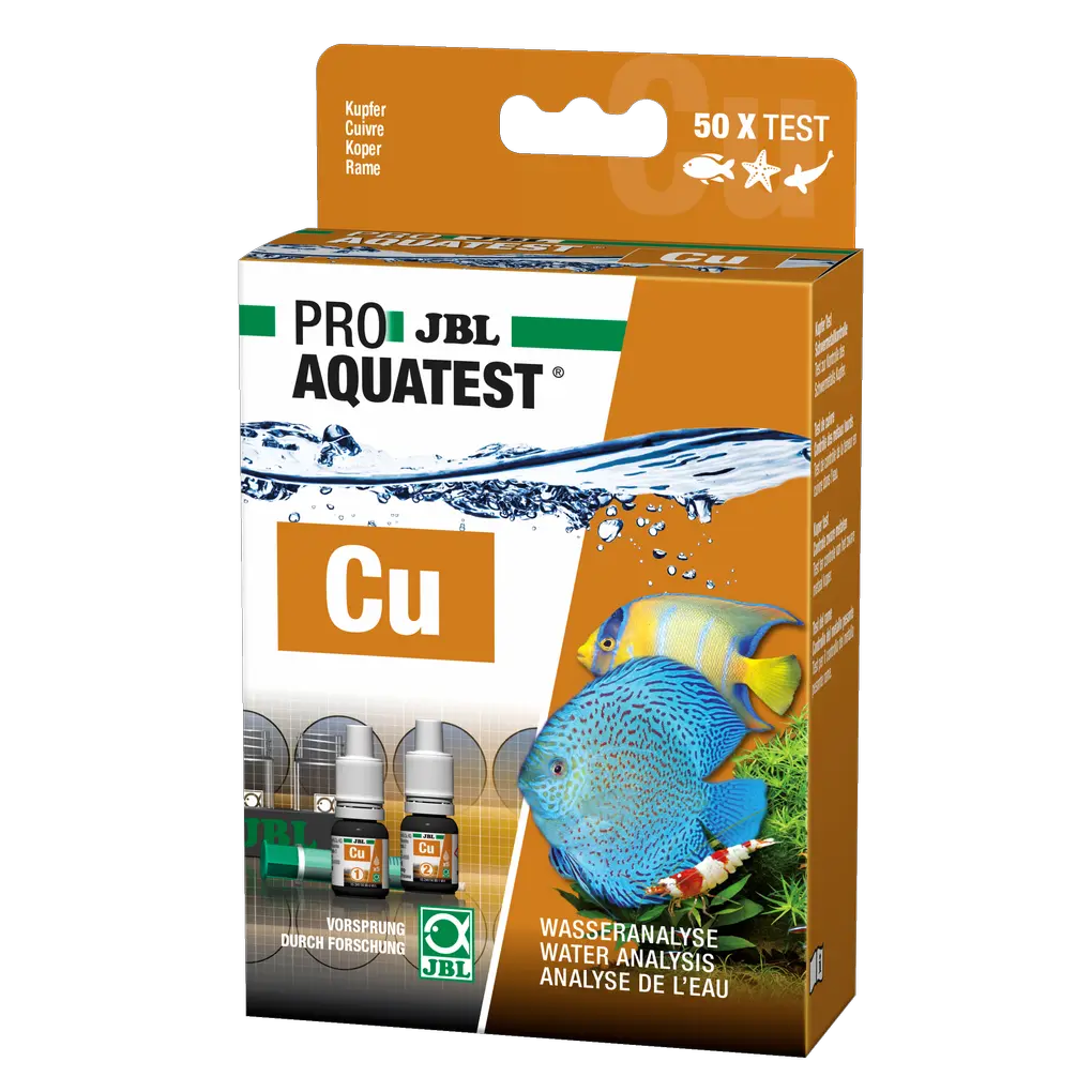 Simple and reliable monitoring of water values in aquariums/ponds. Determination of the optimum copper value for heavy metal control in fresh and salt water.