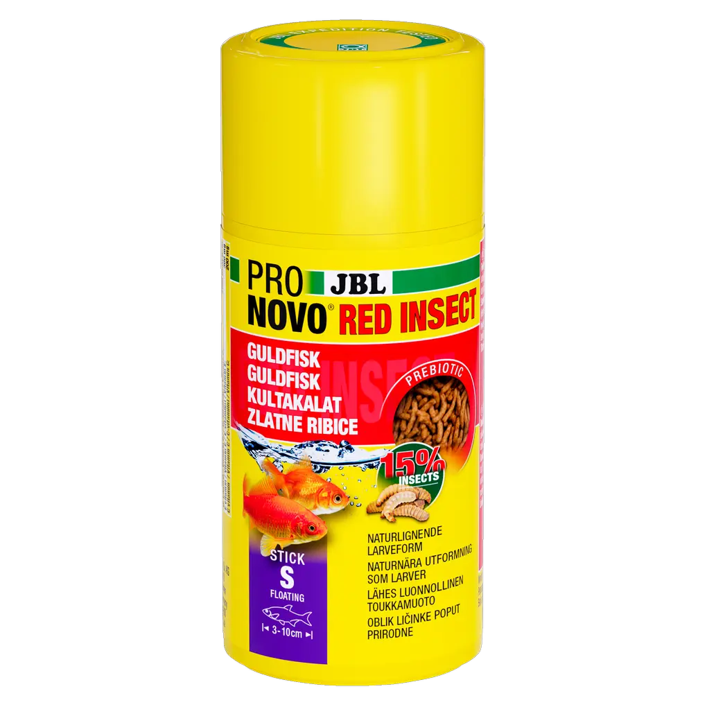 Prebiotic, floating goldfish food: Special fibre in the food provides the beneficial intestinal bacteria with nourishment for healthy digestion.