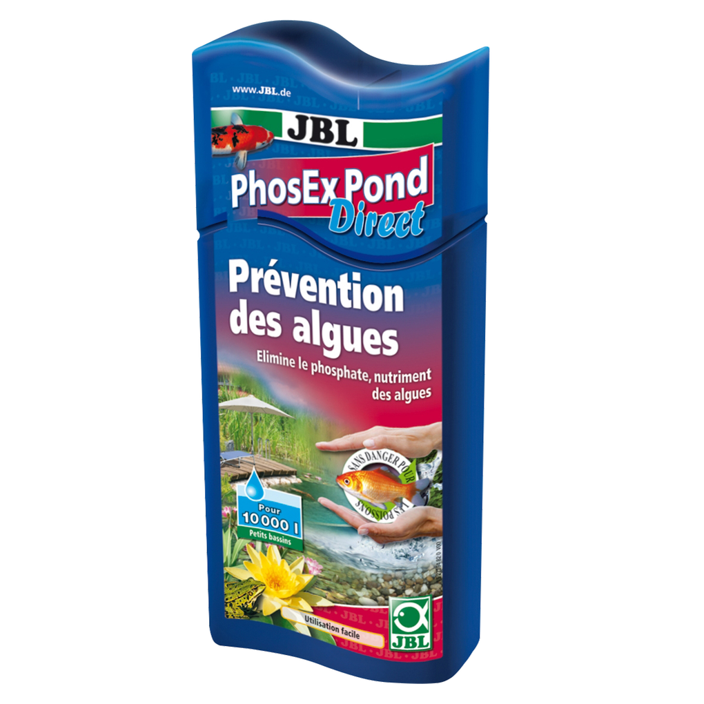 Pour une eau de bassin adaptée aux poissons et aux plantes : élimination fiable du phosphate, nutriment des algues, de l'eau du bassin.