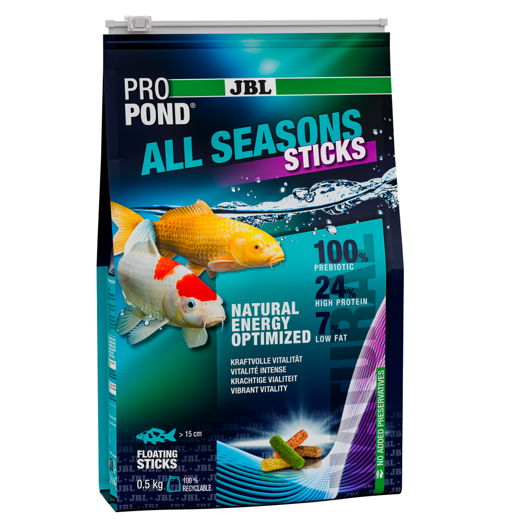 Provides a balanced feed mix for healthy pond fish in all seasons (at water temperatures of 10–25 °C).
