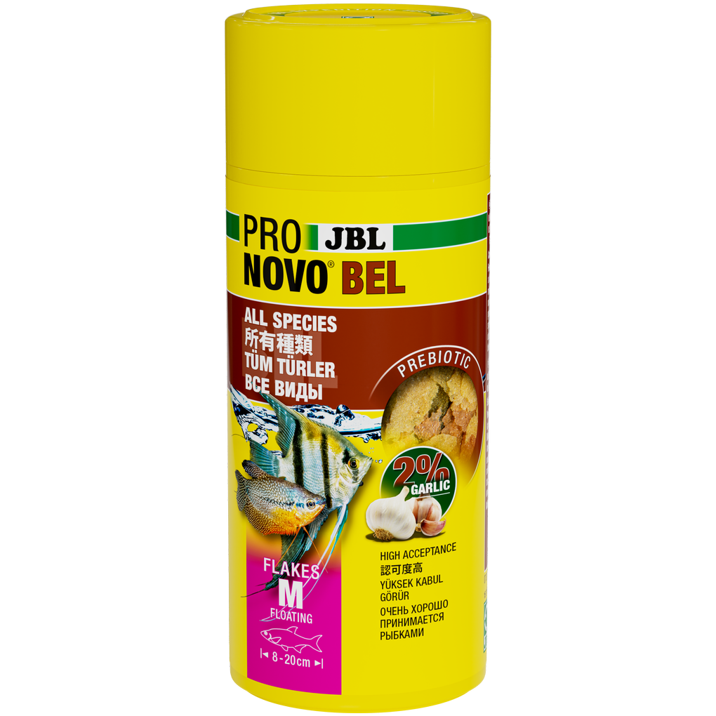 Prebiotic aquarium fish food with garlic: Special fibre in the food provides the beneficial intestinal bacteria with nourishment for healthy digestion.