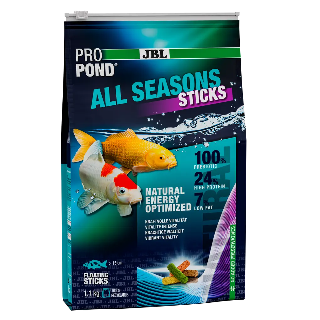 Provides a balanced feed mix for healthy pond fish in all seasons (at water temperatures of 10–25 °C).