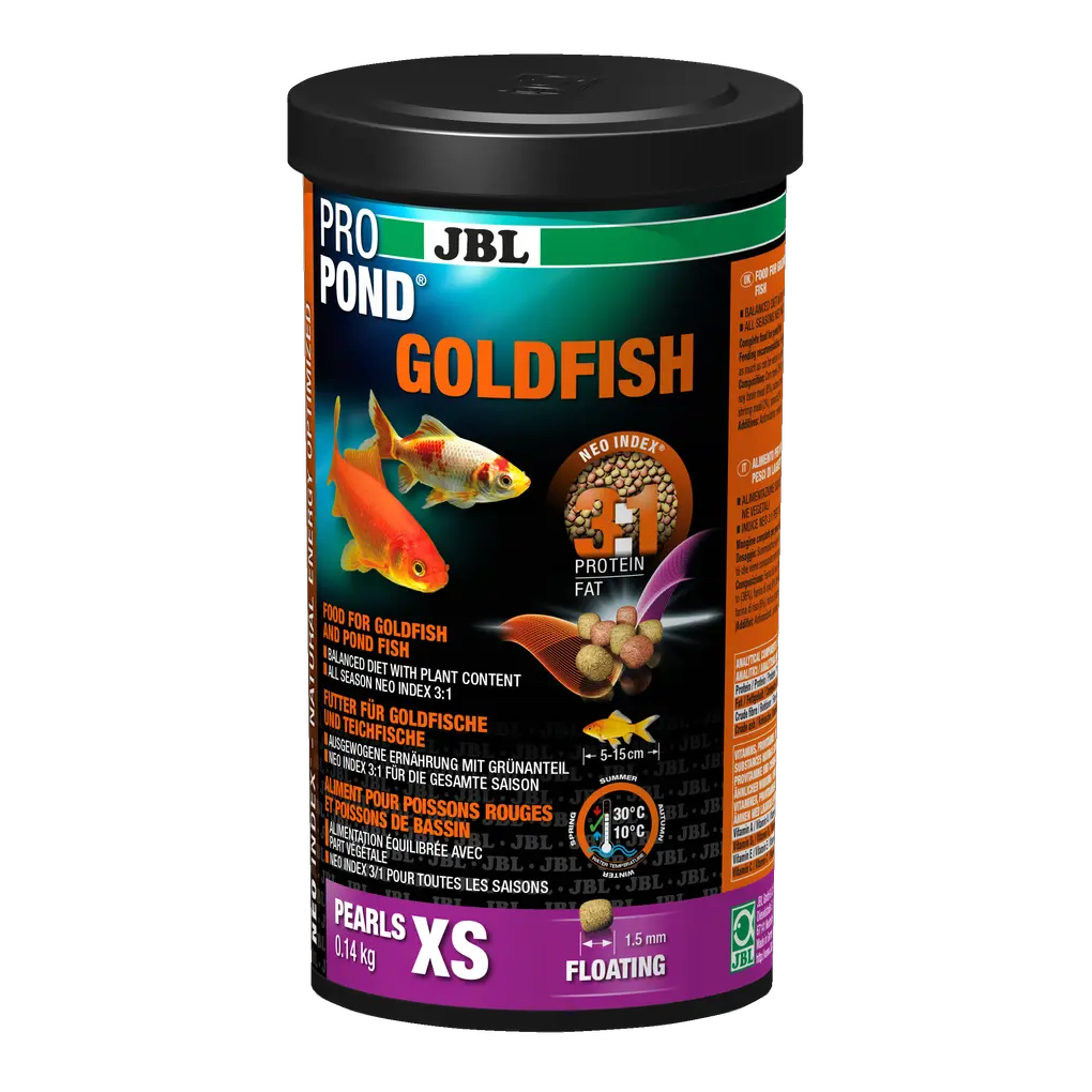 Complete feed with the correct protein-fat ratio of 3:1 according to the NEO Index, which takes into account water temperature, function, animal size and age.