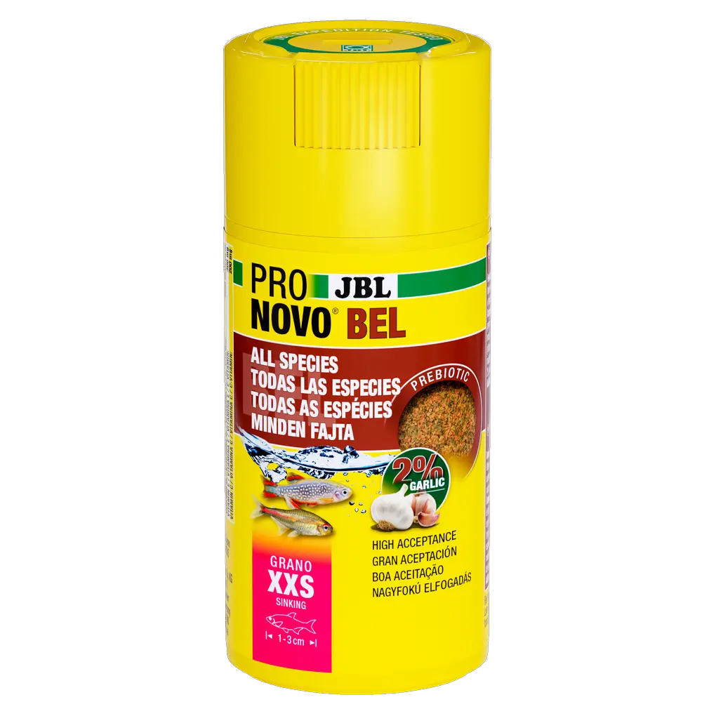 Prebiotic aquarium fish food for the smallest fish species in community aquariums with garlic: Special fibre in the food provides the beneficial intestinal bacteria with nourishment for healthy digestion.