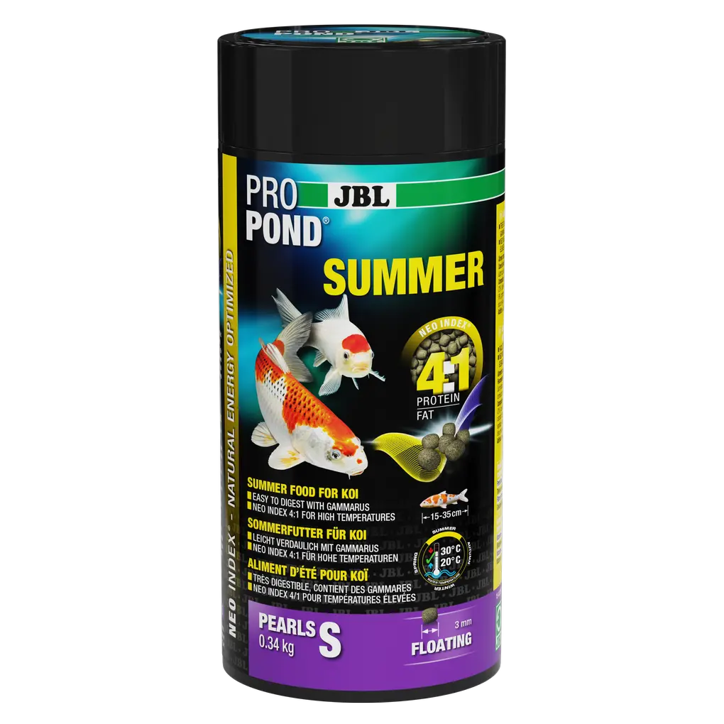 Alleinfutter mit richtigem Protein-Fettverhältnis von 4:1 nach NEO Index, der Wassertemperatur,  Funktion, Tiergröße und Alter berücksichtigt