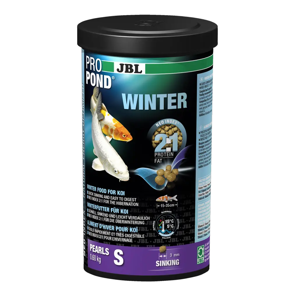 Complete feed with the correct protein-fat ratio of 2:1 according to the NEO Index, which takes into account water temperature, function, animal size and age.