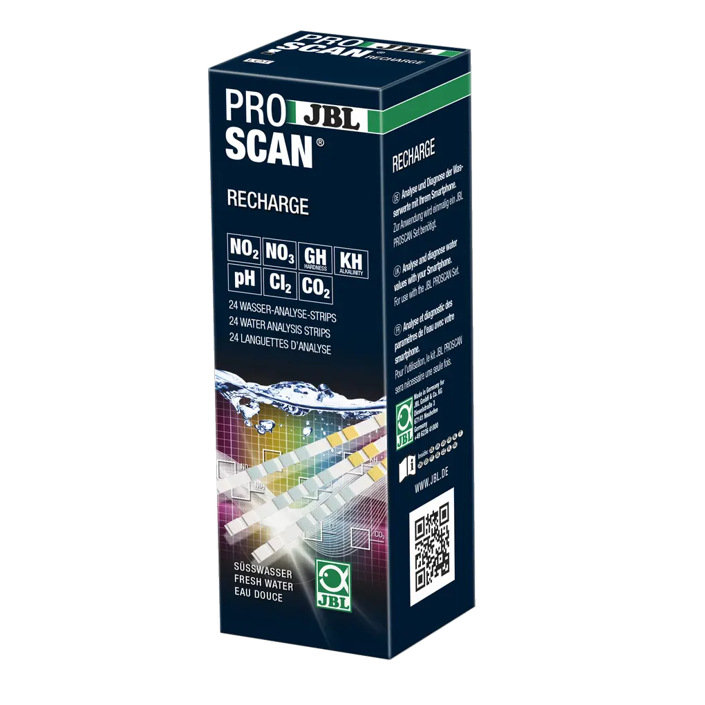 Water analysis and diagnosis via smartphone: Simple and reliable monitoring of water values in freshwater aquariums. Determination of: Total hardness, carbonate hardness, pH value, nitrite, nitrate, chlorine and CO2 calculation.
