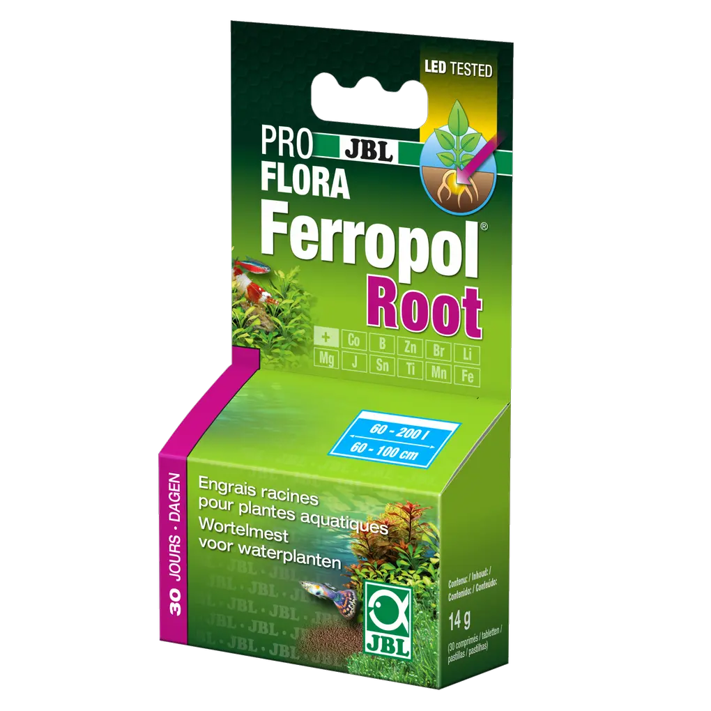 Dépôt concentré de fer et de minéraux sous forme de comprimés pour favoriser la formation des racines des plantes d'aquarium.
