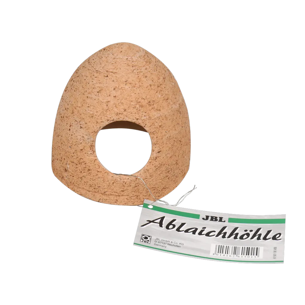 For cave-loving fish: ceramic spawning cave for freshwater aquariums made from fired, neutral clay