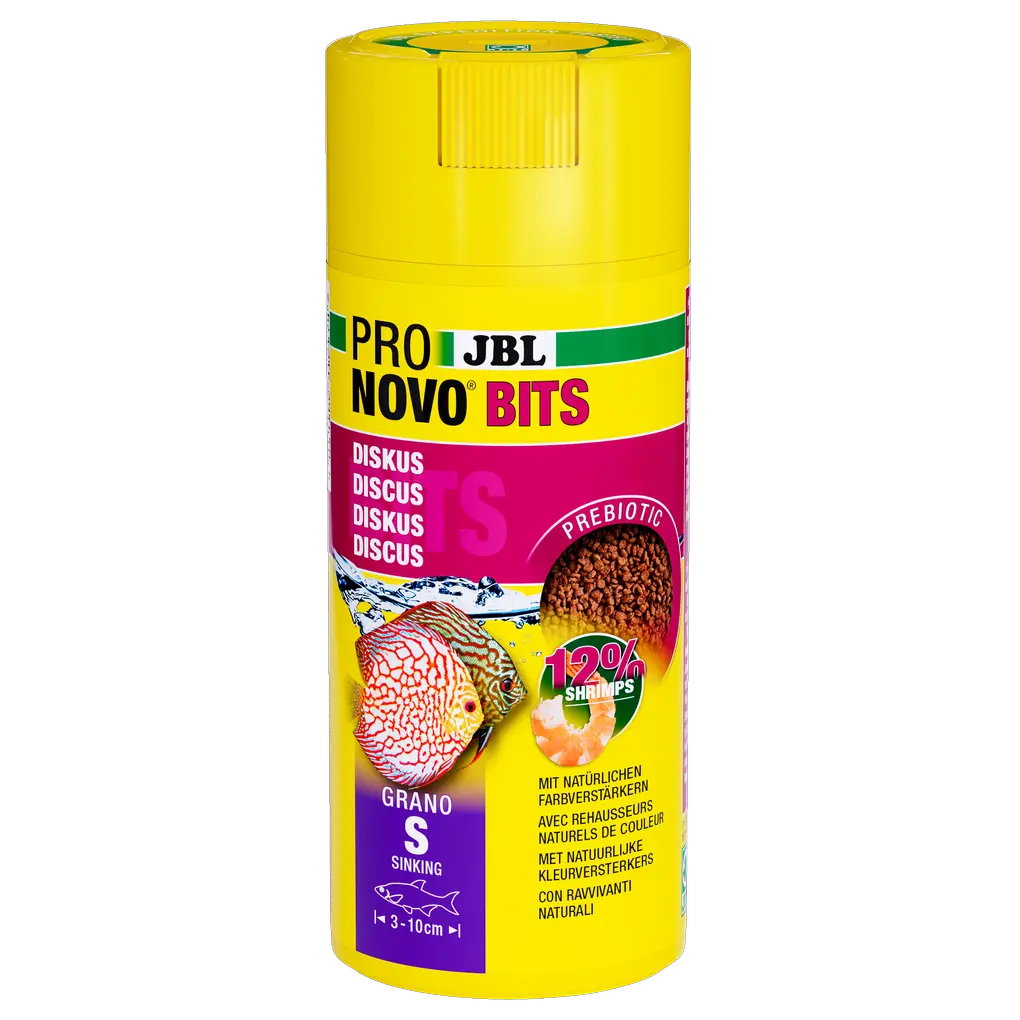 Aliment prébiotique et coulant pour aquarium : les fibres alimentaires spéciales contenues dans cet aliment nourrissent les bactéries intestinales bénéfiques pour une digestion saine.