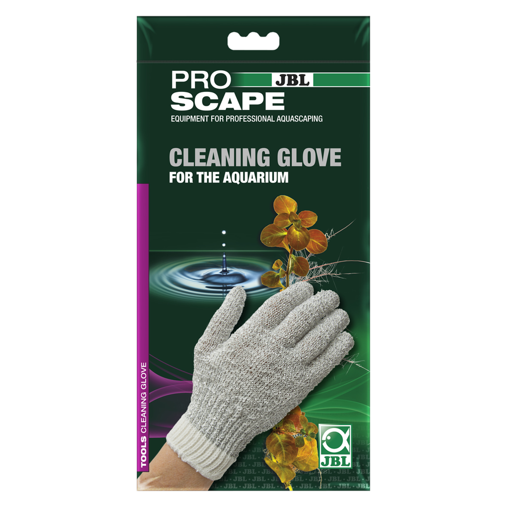 Effortless removal of algae growth and deposits: aquarium glove with metal threads for cleaning glass and objects