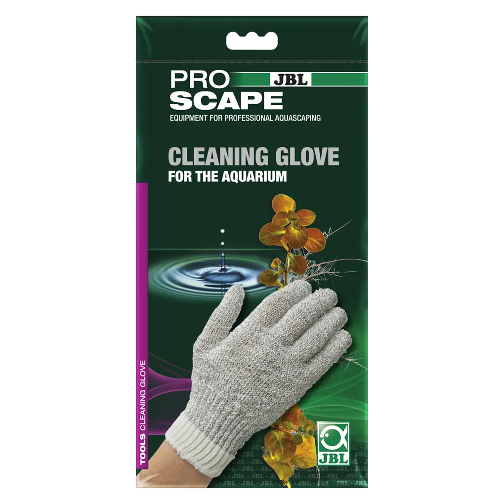 Effortless removal of algae growth and deposits: aquarium glove with metal threads for cleaning glass and objects