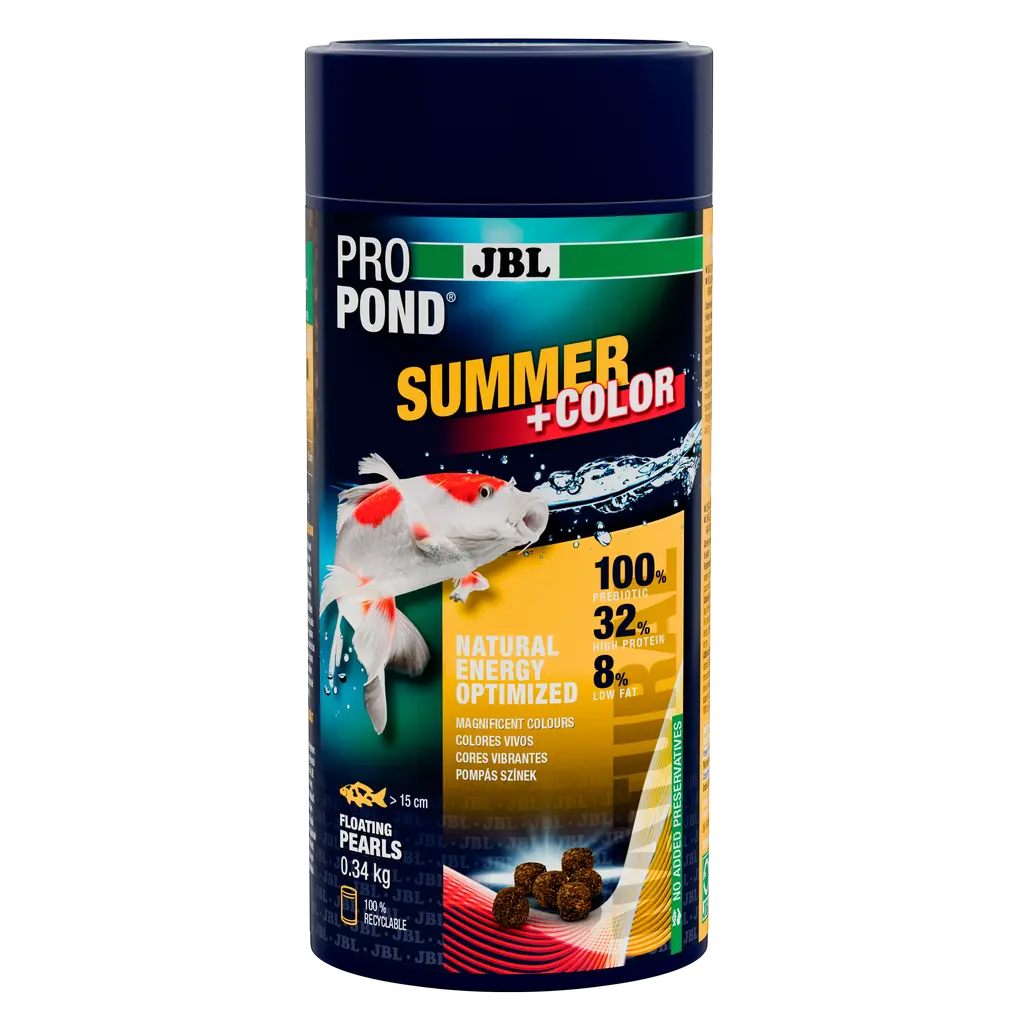 Easily digestible summer food for high water temperatures (between 20 and 30 °C) Promotes brilliant colours