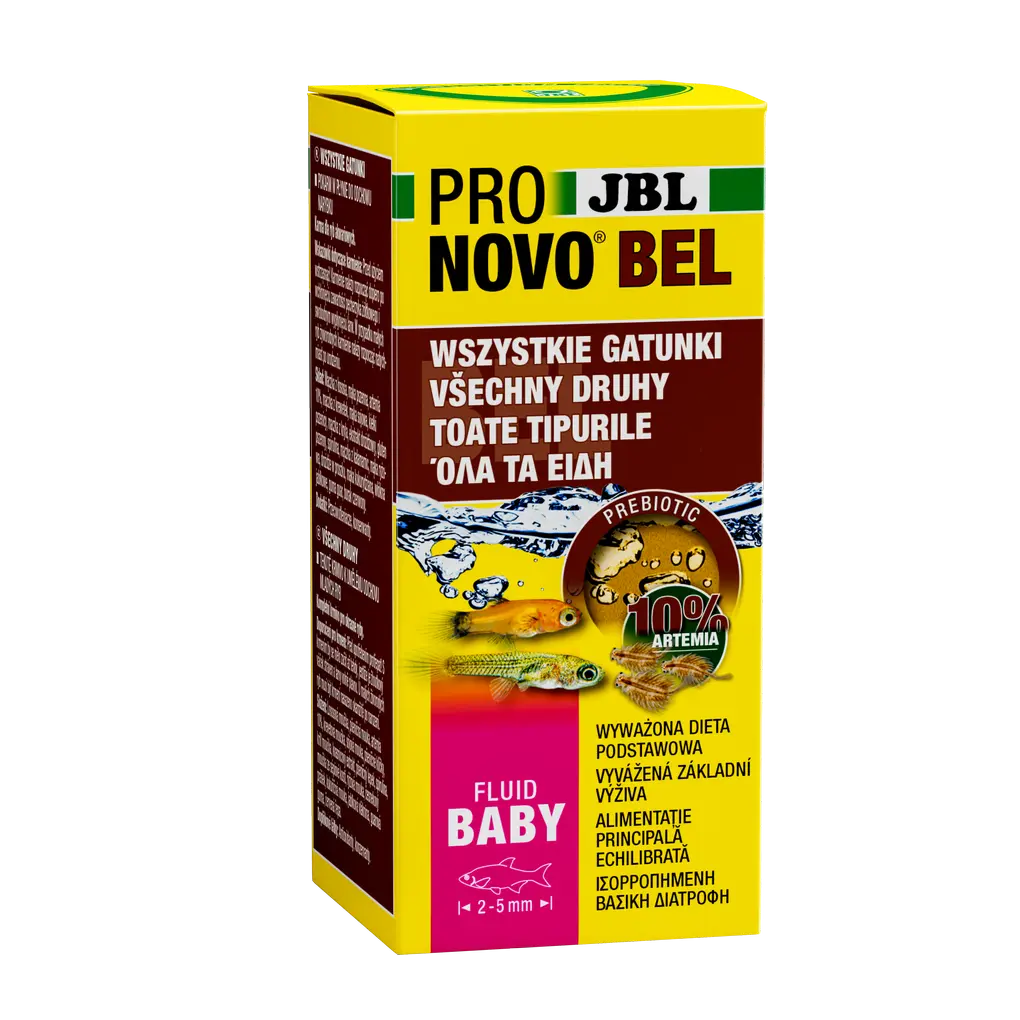 Plnohodnotná výživa: ultrajemný homogenát (jemné krmivo rozpuštěné ve vodě) z více než 50 přírodních surovin