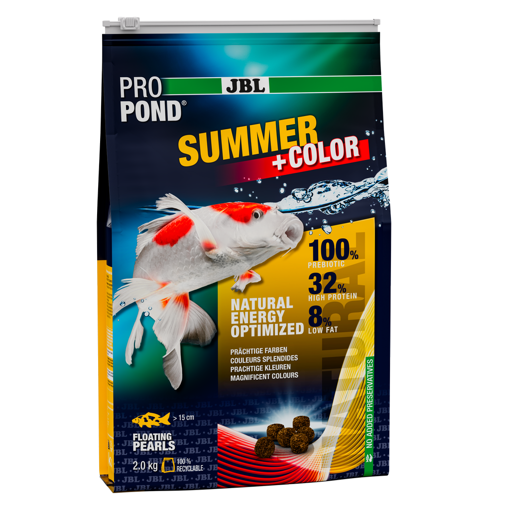 Easily digestible summer food for high water temperatures (between 20 and 30 °C) Promotes brilliant colours