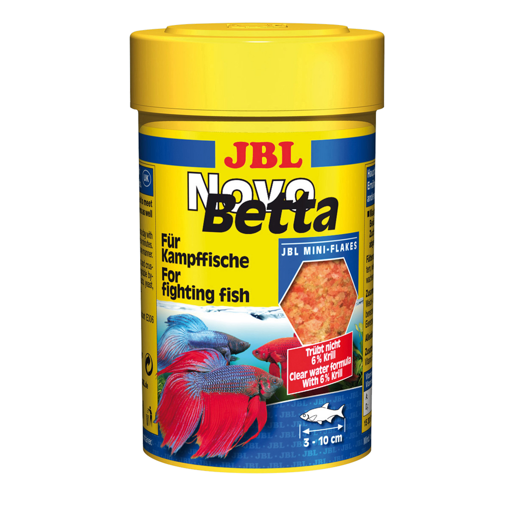 Alimentación completa,  crecimiento óptimo y colores vivos de los peces luchadores: materias primas seleccionadas que favorecen la intensidad del colorido.