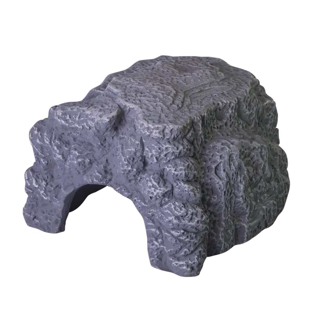 Customised design of the terrarium: stone-look cave as a retreat for the terrarium inhabitants