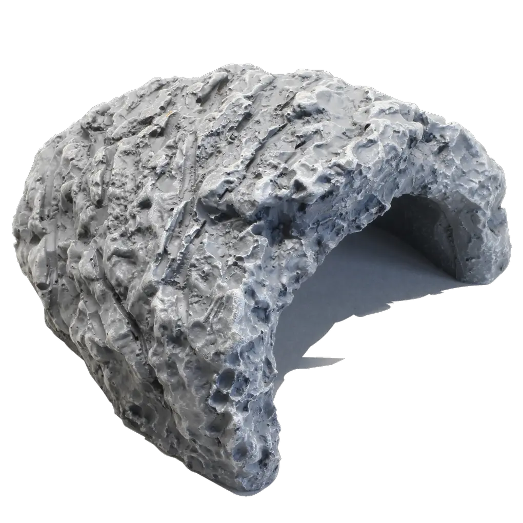 Customised design of the terrarium: stone-look cave as a retreat for the terrarium inhabitants