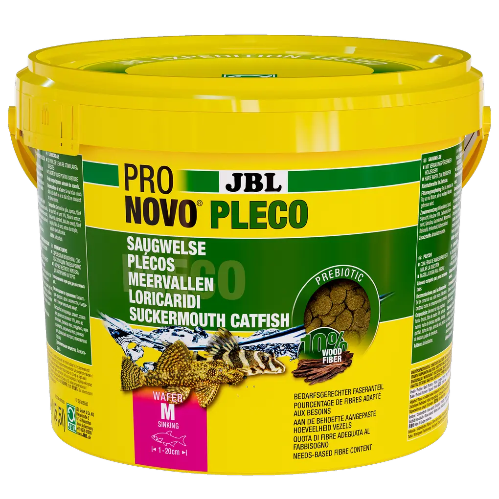 Feed wafers for all sucking catfish that feed on plants and algae, such as antenna catfish. The wood content covers the needs of catfish species that need to rasp wood.