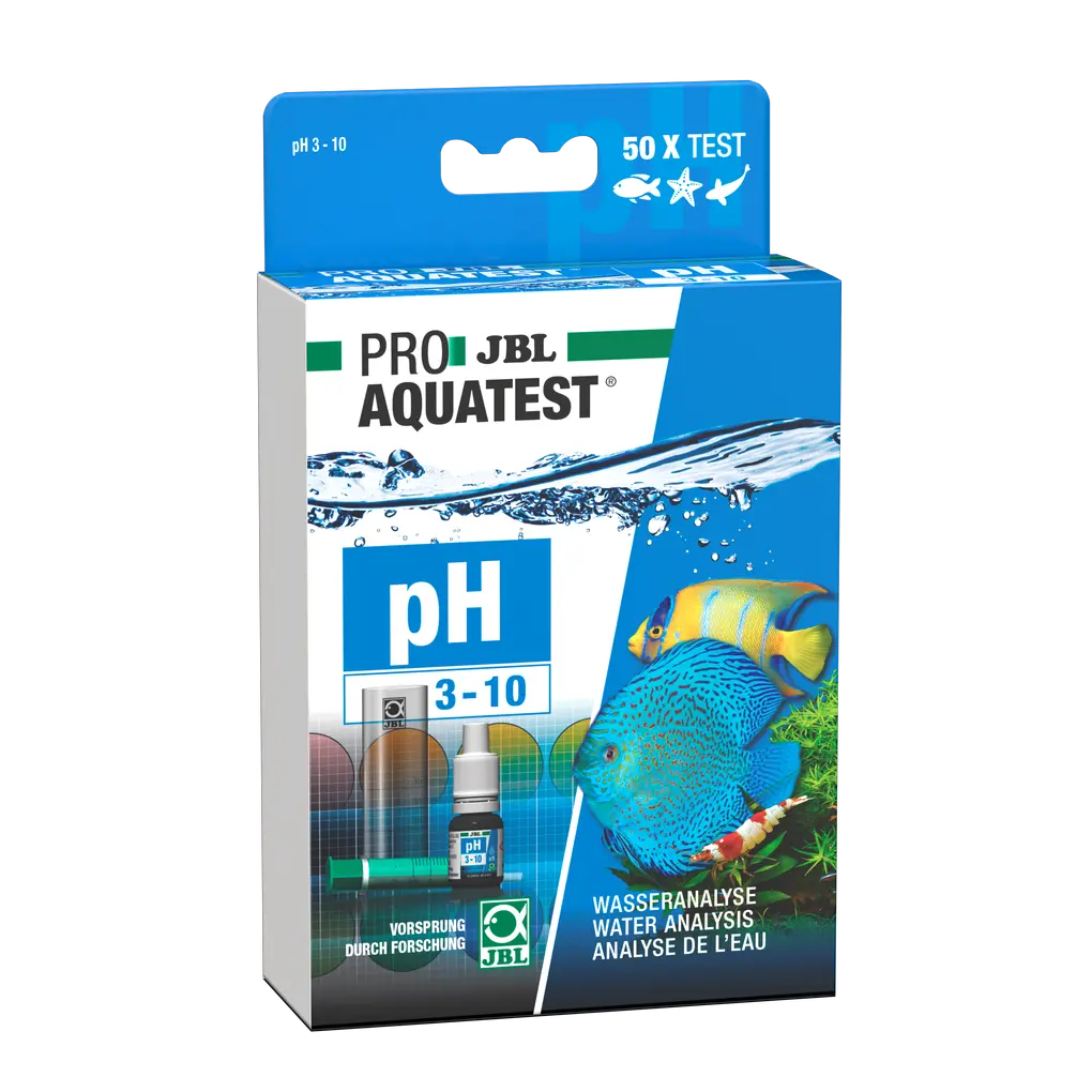 Control sencillo y seguro de los valores del agua de estanques y acuarios. Determinación del valor óptimo de pH para agua dulce y salada.