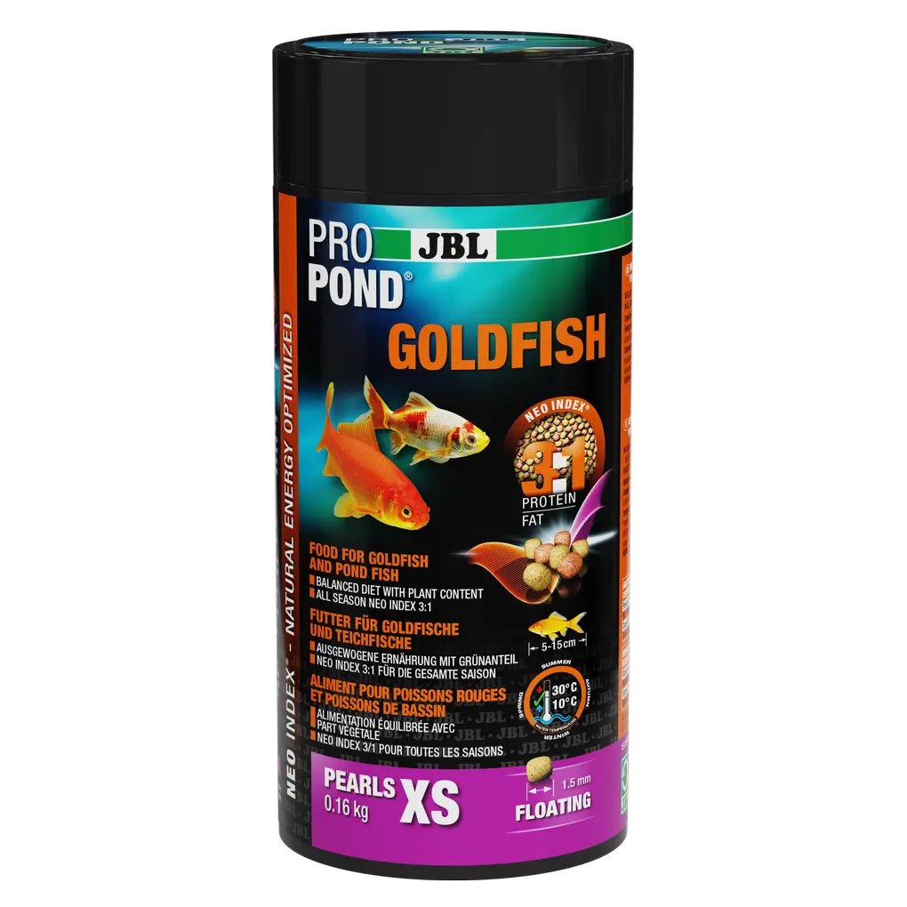 Complete feed with the correct protein-fat ratio of 3:1 according to the NEO Index, which takes into account water temperature, function, animal size and age.