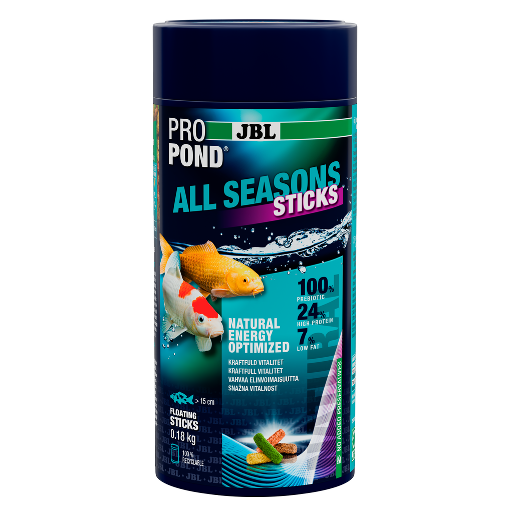 Provides a balanced feed mix for healthy pond fish in all seasons (at water temperatures of 10–25 °C).