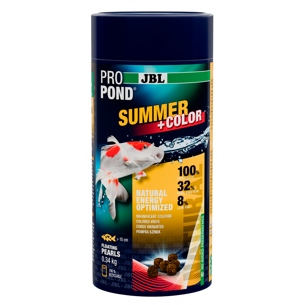 Easily digestible summer food for high water temperatures (between 20 and 30 °C) Promotes brilliant colours