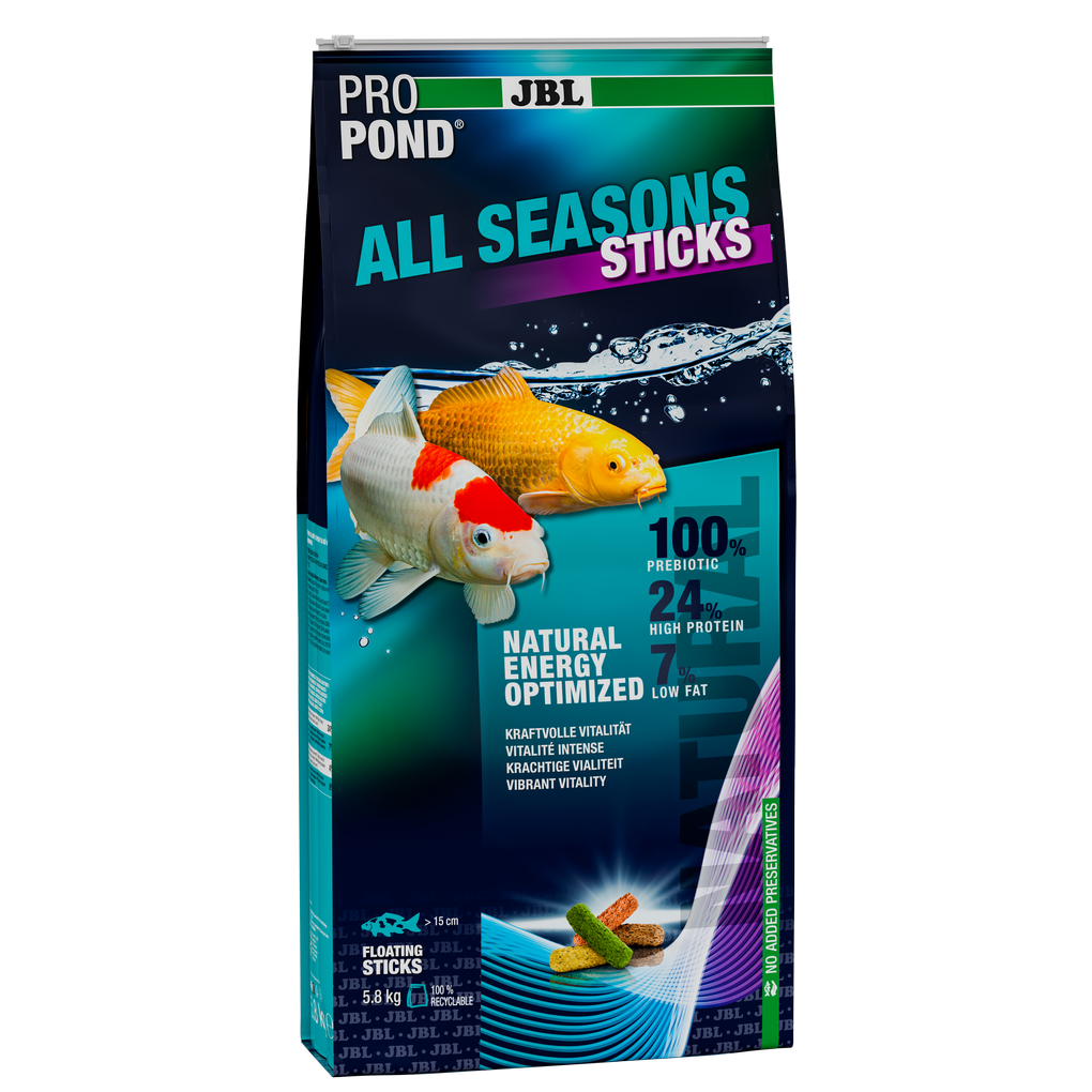 Offre un mélange alimentaire équilibré pour les poissons de bassin vigoureux en toute saison (à une température de l'eau comprise entre 10 et 25 °C).