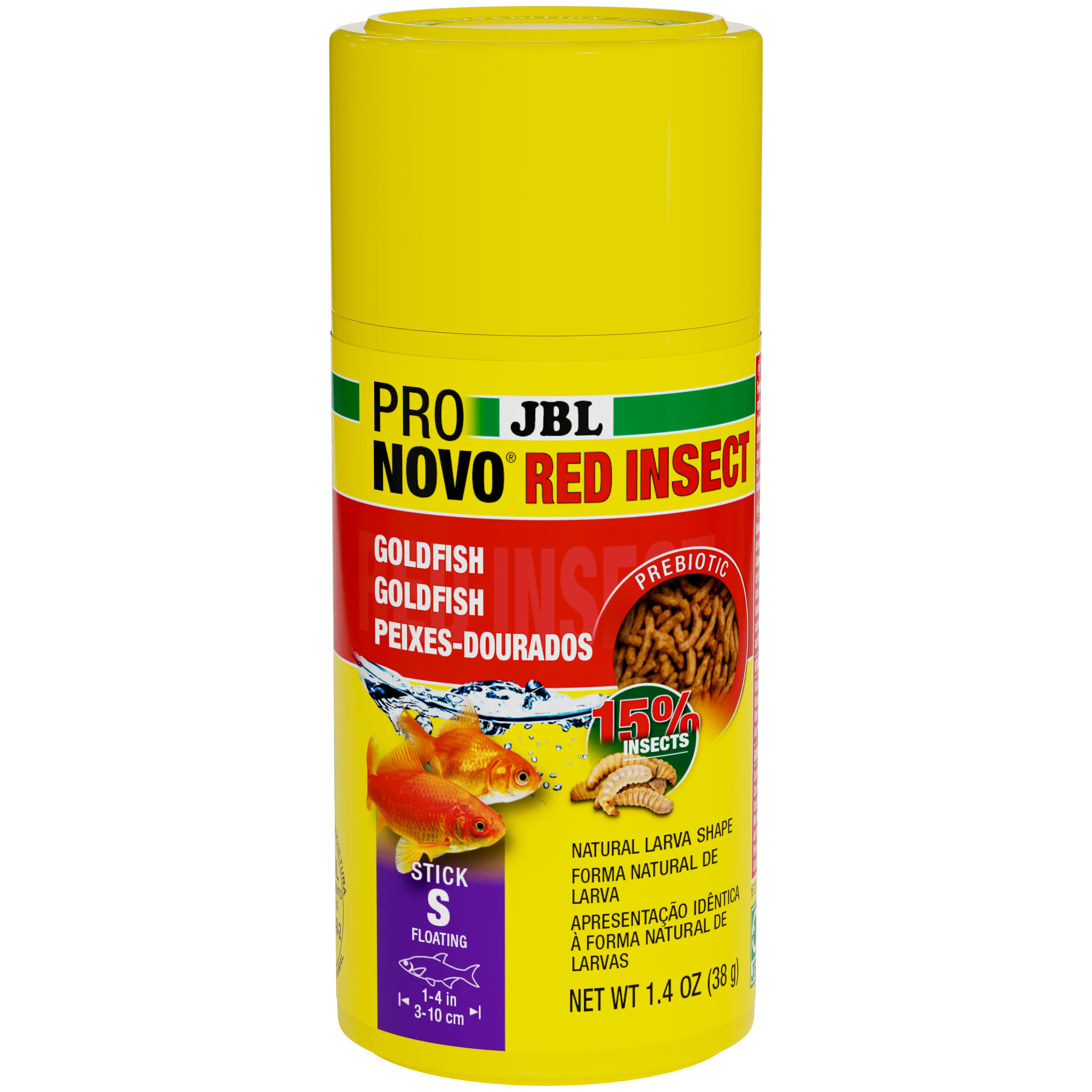 Prebiotic, floating goldfish food: Special fibre in the food provides the beneficial intestinal bacteria with nourishment for healthy digestion.