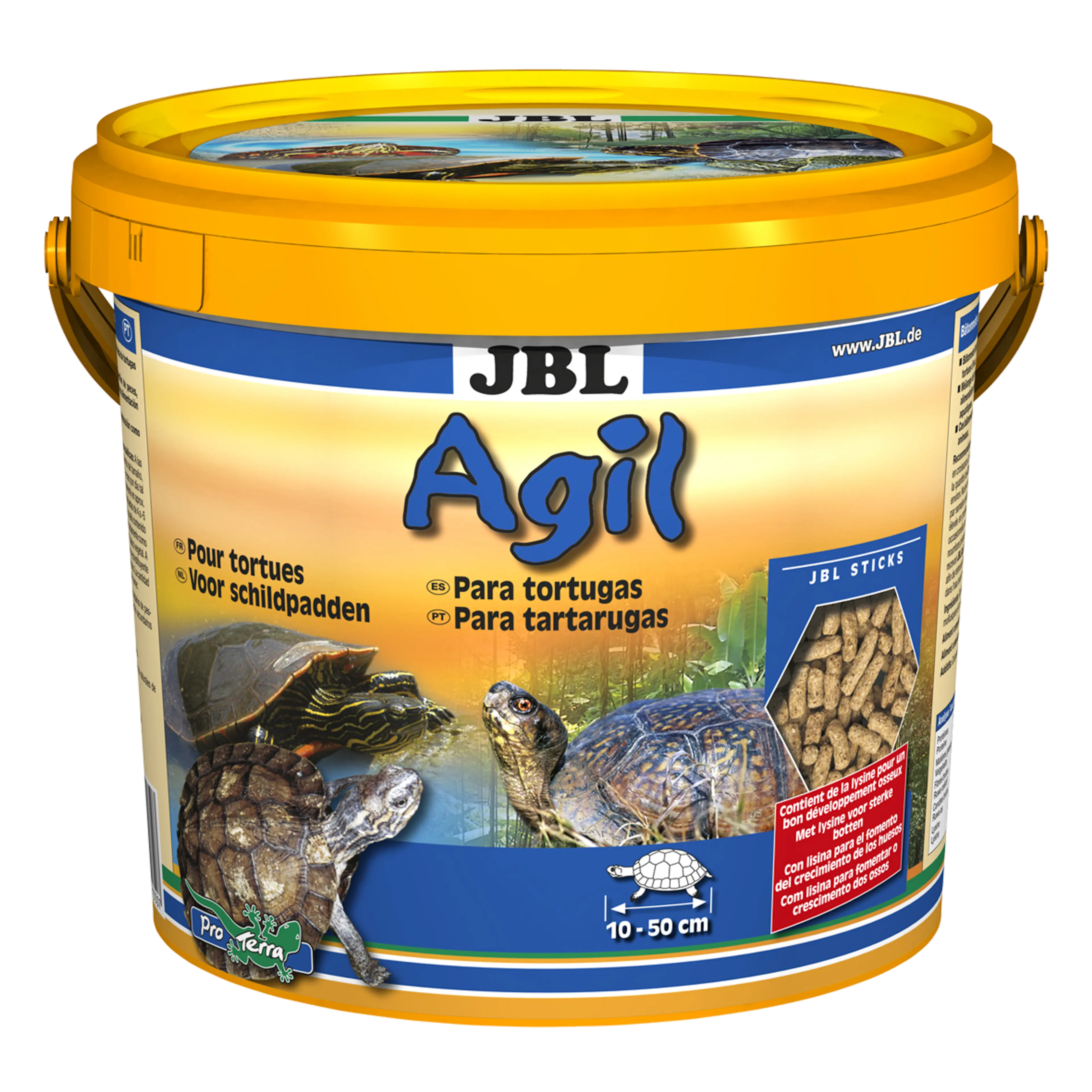 Especialmente indicado para las necesidades nutricionales de las tortugas acuáticas y de pantano: alimento principal en forma de barritas flotantes para tortugas de entre 10 y 50 cm.