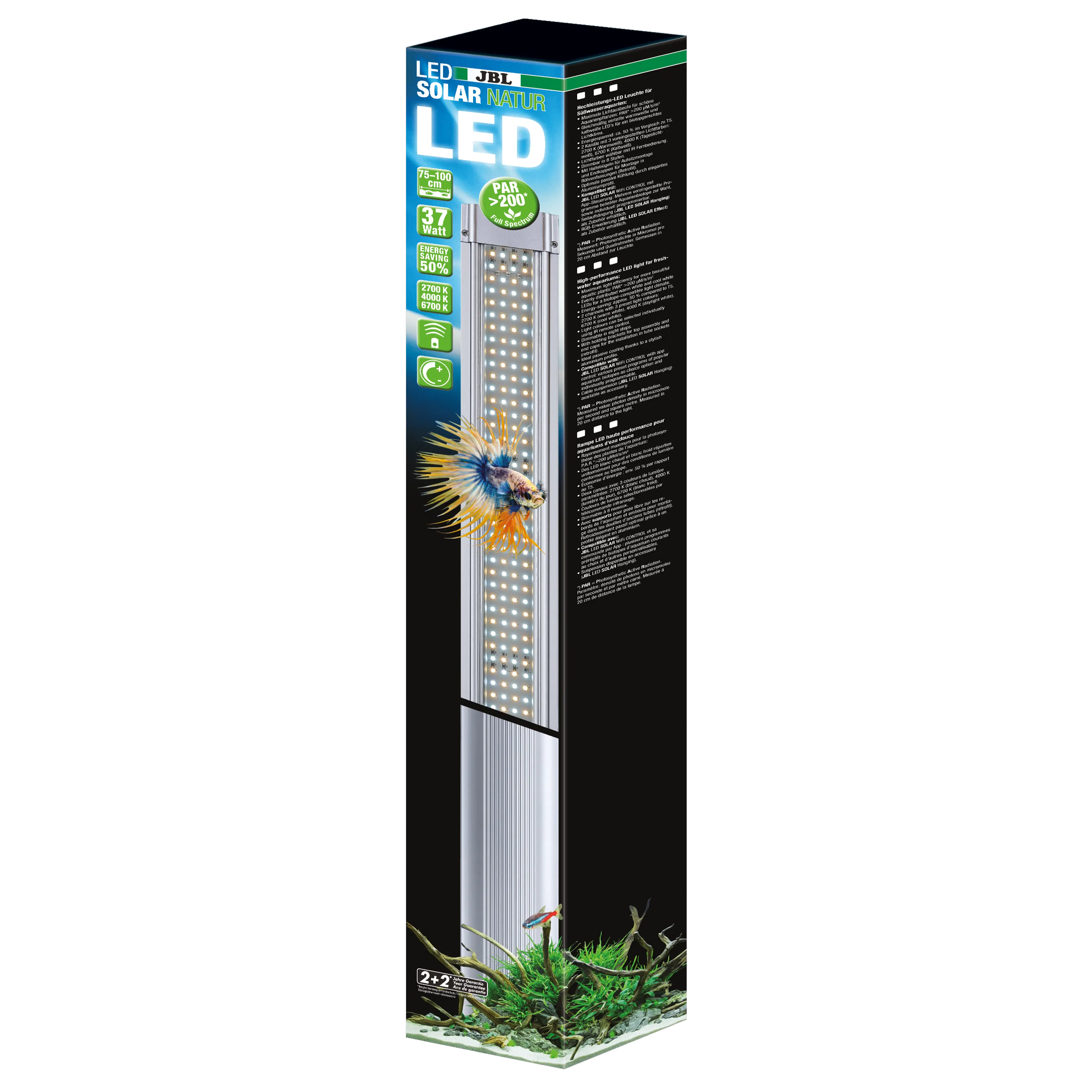Maximum light output for beautiful aquarium plants: Extremely high photosynthetically active radiation (PAR) of over 200 µM/s/m2