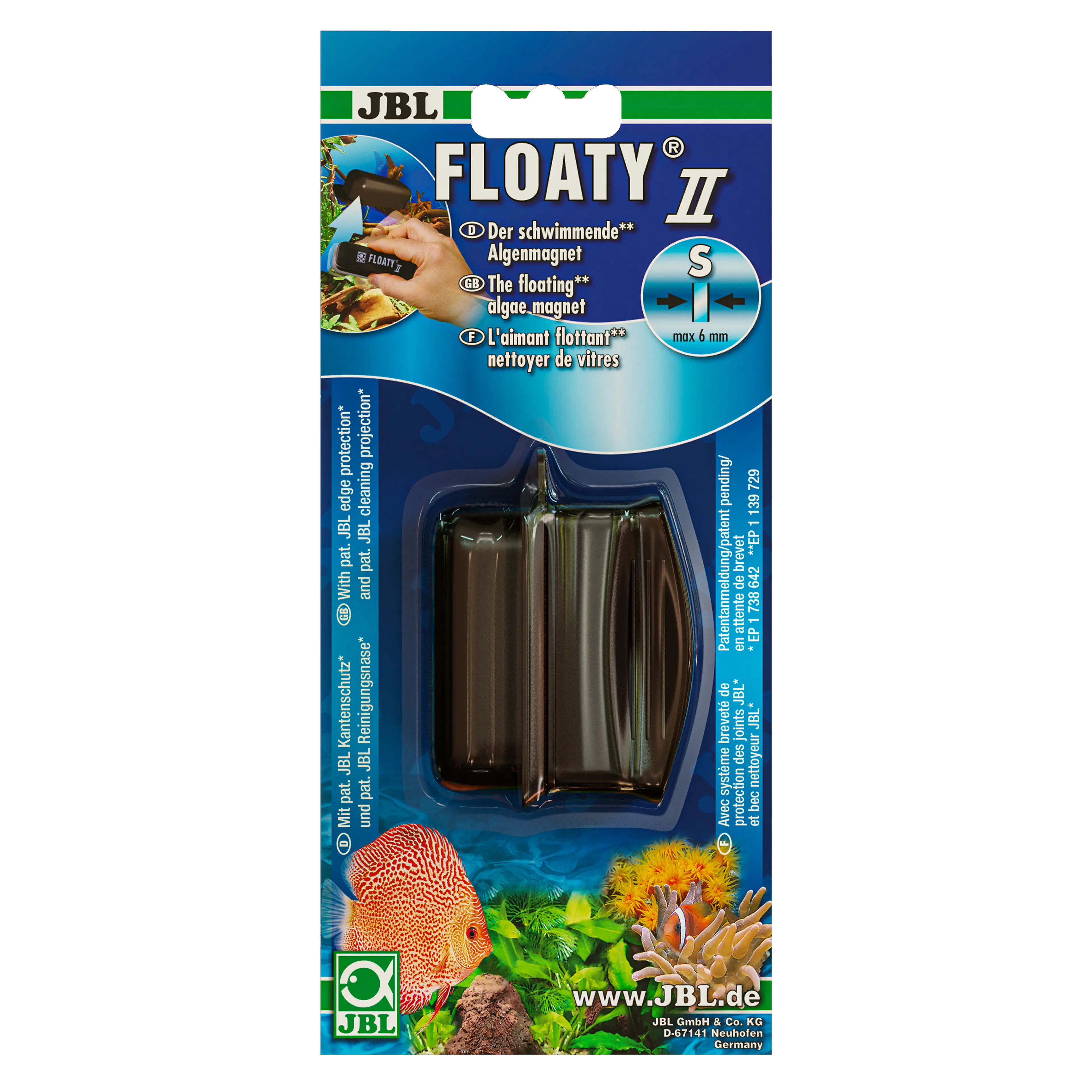Convenient and effective cleaning of aquarium panes: pane cleaning magnet with floating inner element