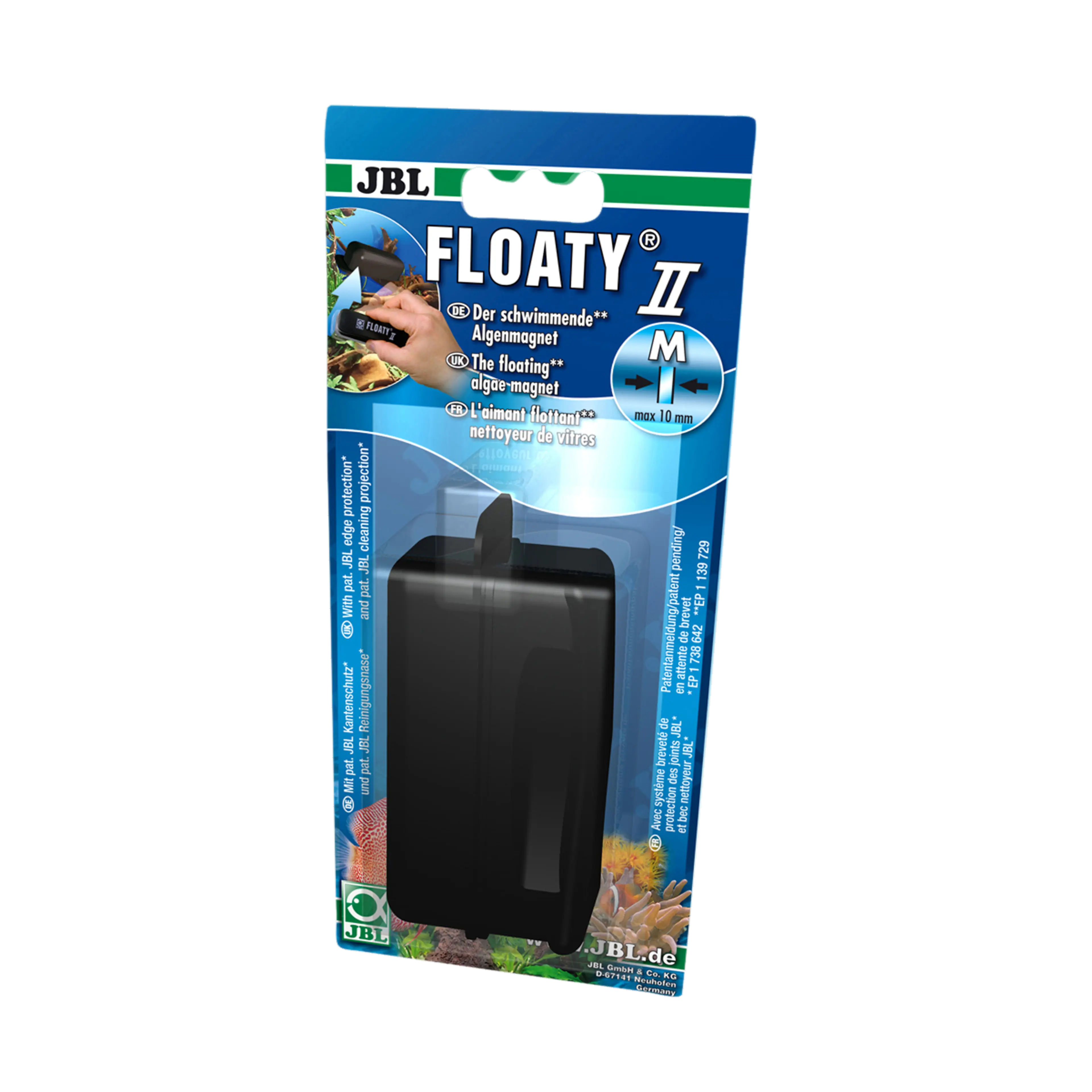 Convenient and effective cleaning of aquarium panes: pane cleaning magnet with floating inner element