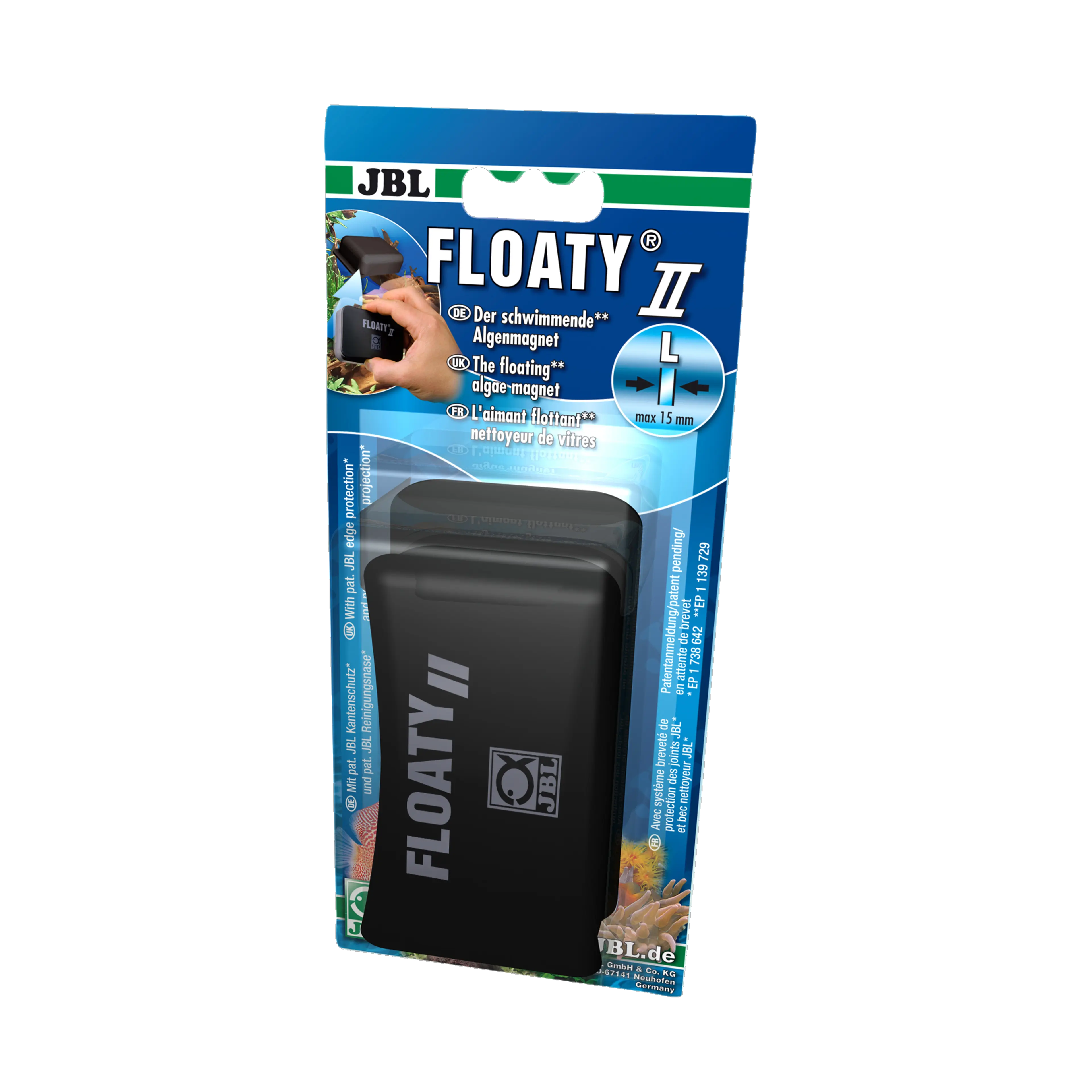 Convenient and effective cleaning of aquarium panes: pane cleaning magnet with floating inner element