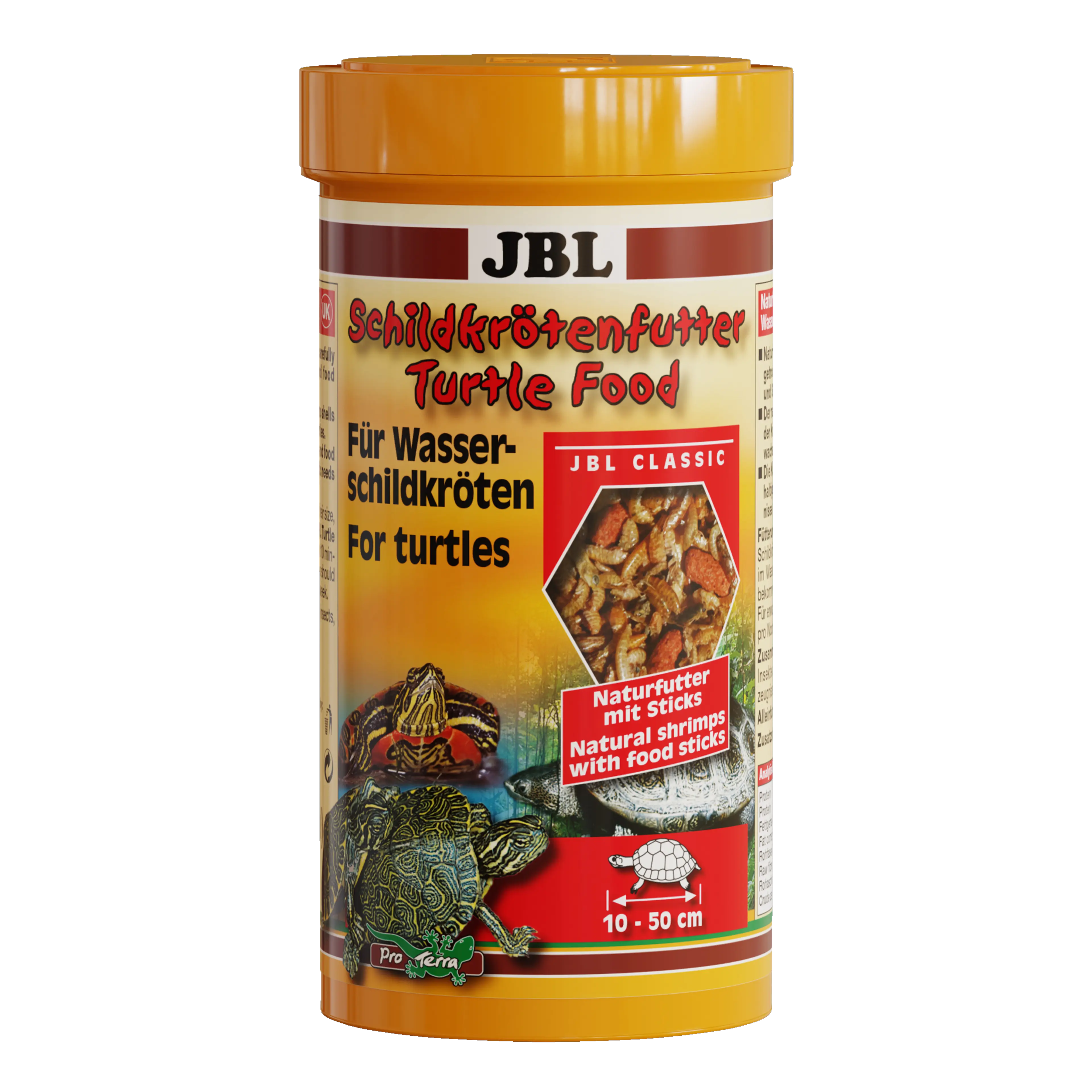 Spécialement adapté aux besoins alimentaires des tortues aquatiques et des tortues des marais : aliment naturel avec des bâtonnets alimentaires à base de poisson pour les tortues de 10 à 50 cm.