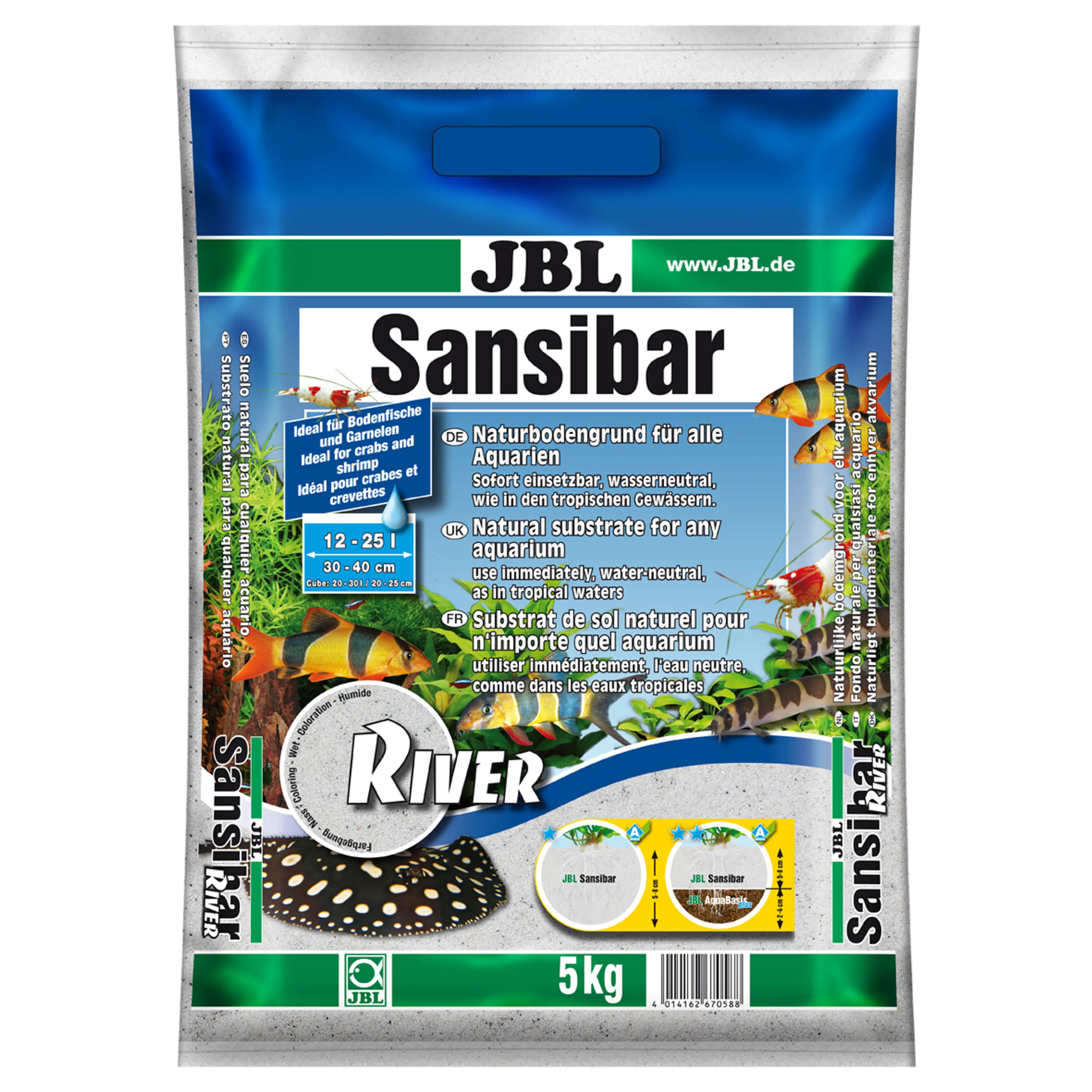 Substrate with 0.8 mm grain size for freshwater and saltwater aquariums and terrariums
