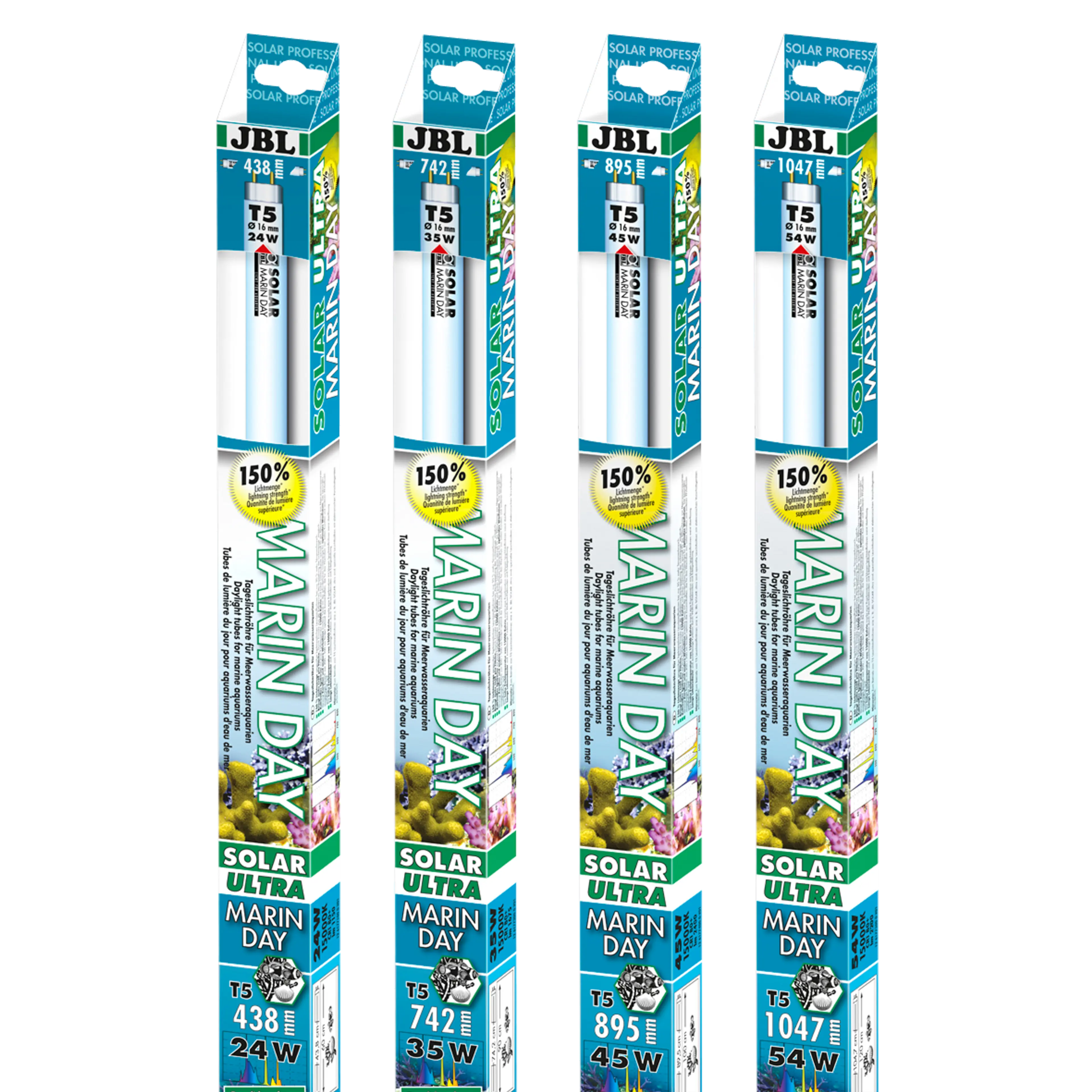 Fluorescent tube for promoting optimal growth of corals and other invertebrates in saltwater aquariums