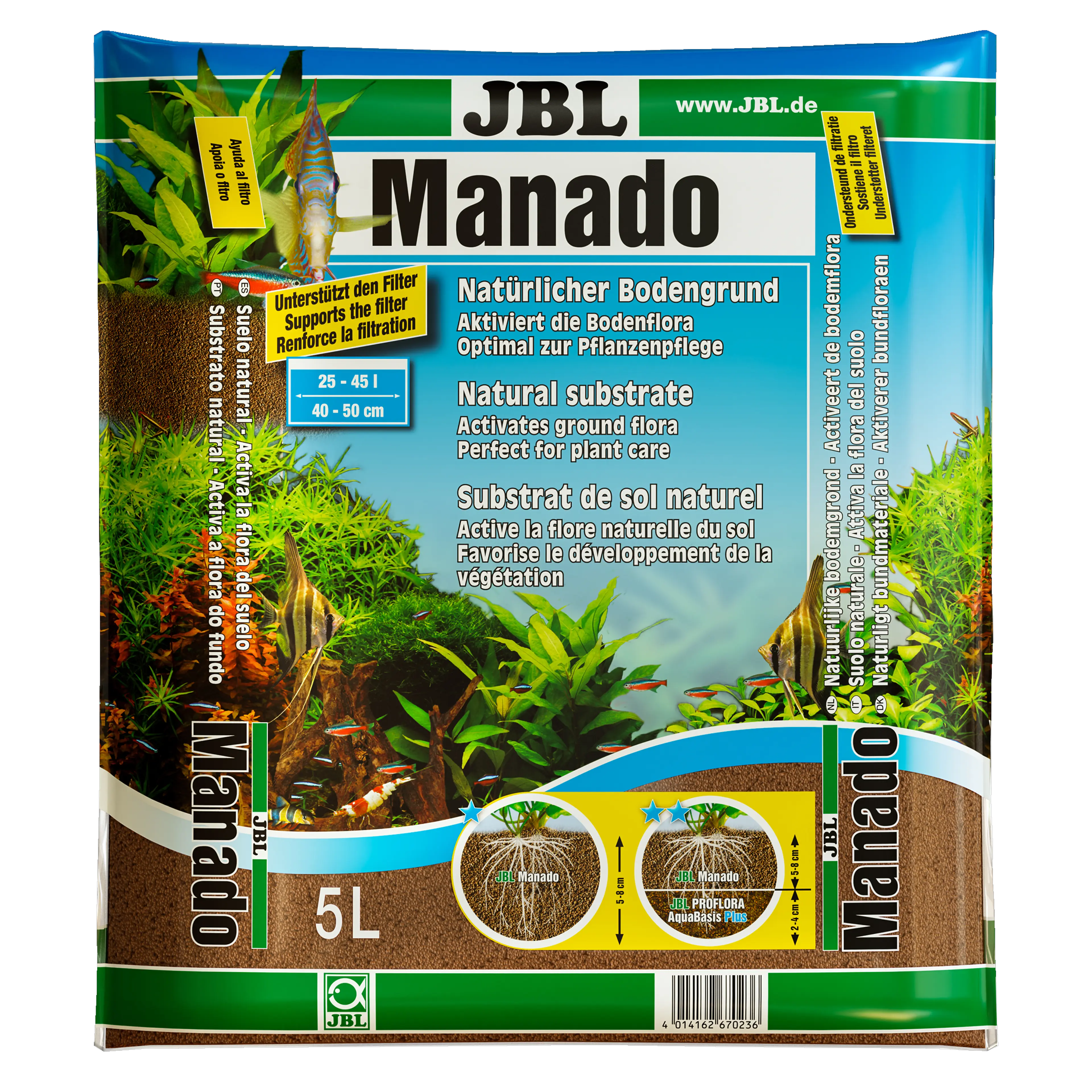 Ideal for plant care thanks to its porous structure and nutrient storage function: substrate for freshwater aquariums