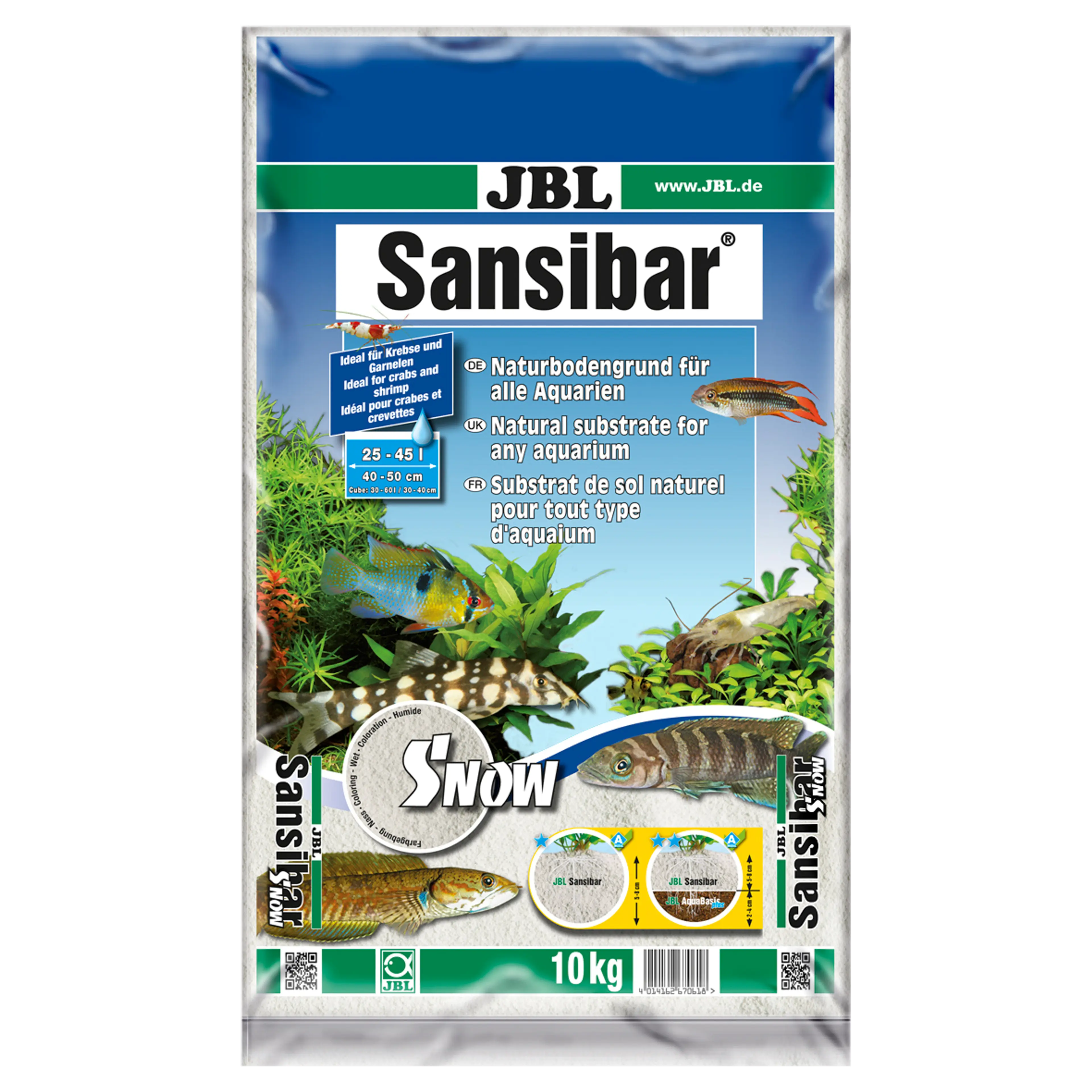 Very fine sand substrate for all types of aquariums: substrate for freshwater and saltwater aquariums as well as aquaterrariums and terrariums
