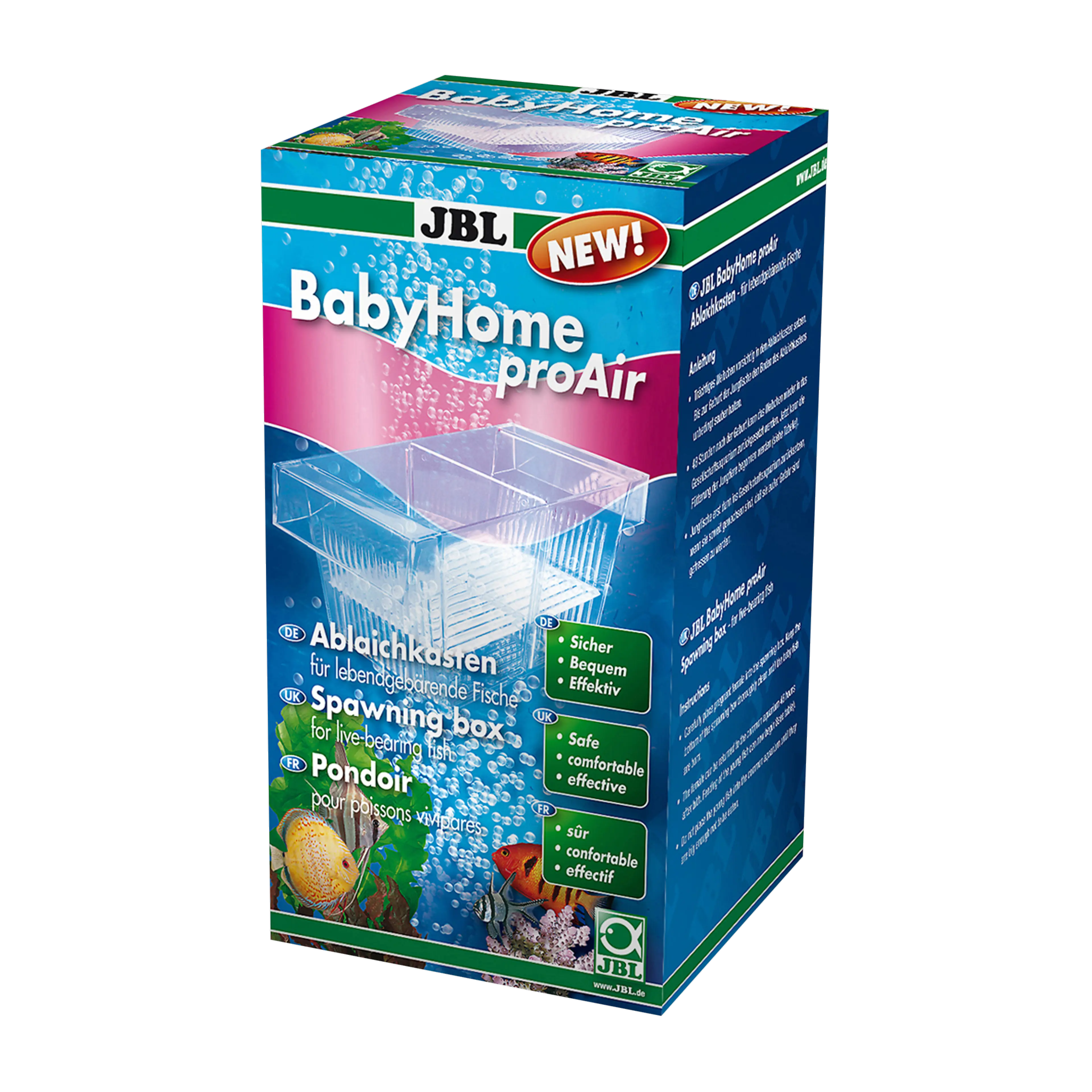 Protection from large fish: spawning box for livebearing aquarium fish; isolation tank for sick or aggressive fish