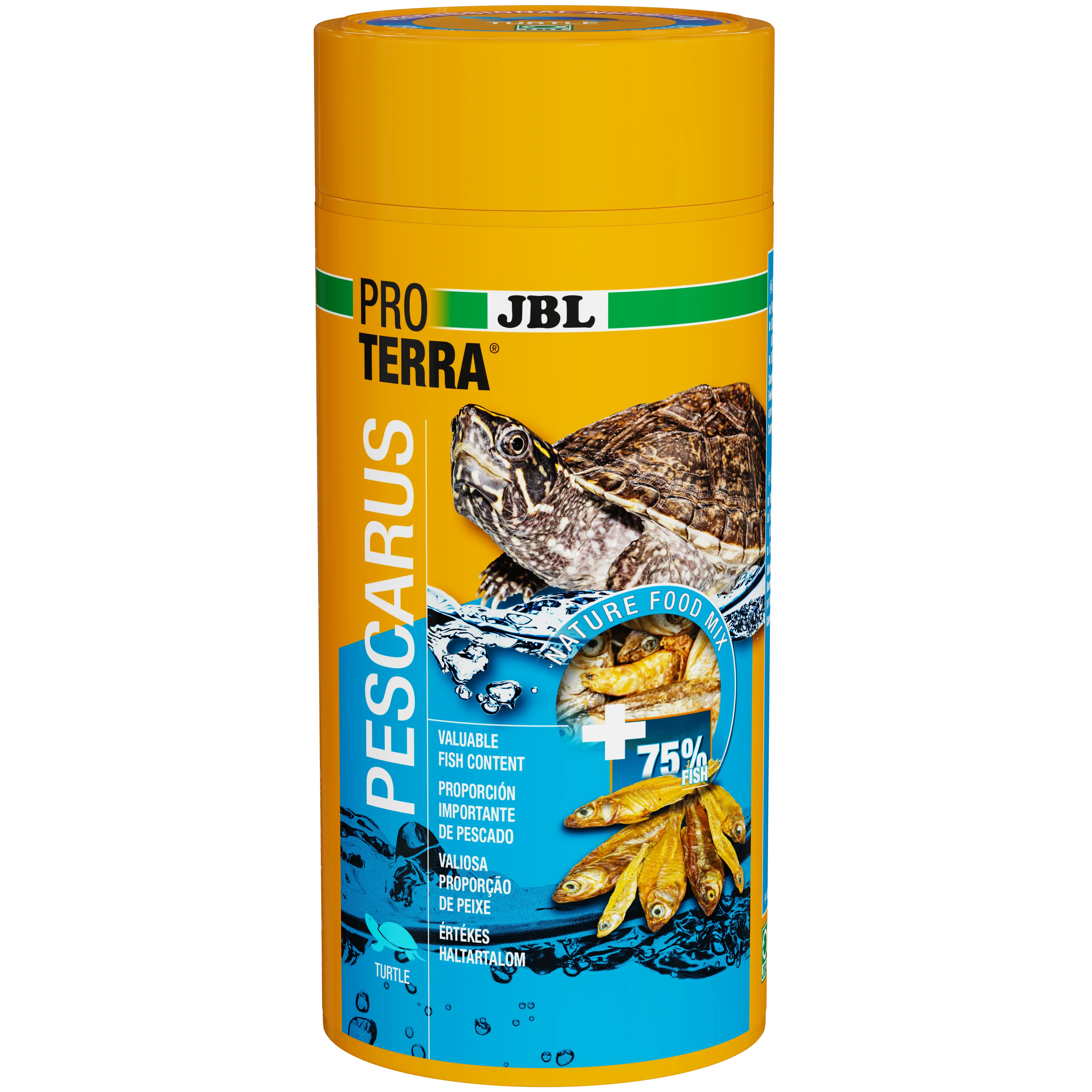 Gently dried whole fish and prawns provide valuable nutrients, just as they do in nature. Feed size: Prawns approx. 3 cm, fish up to approx. 9 cm
