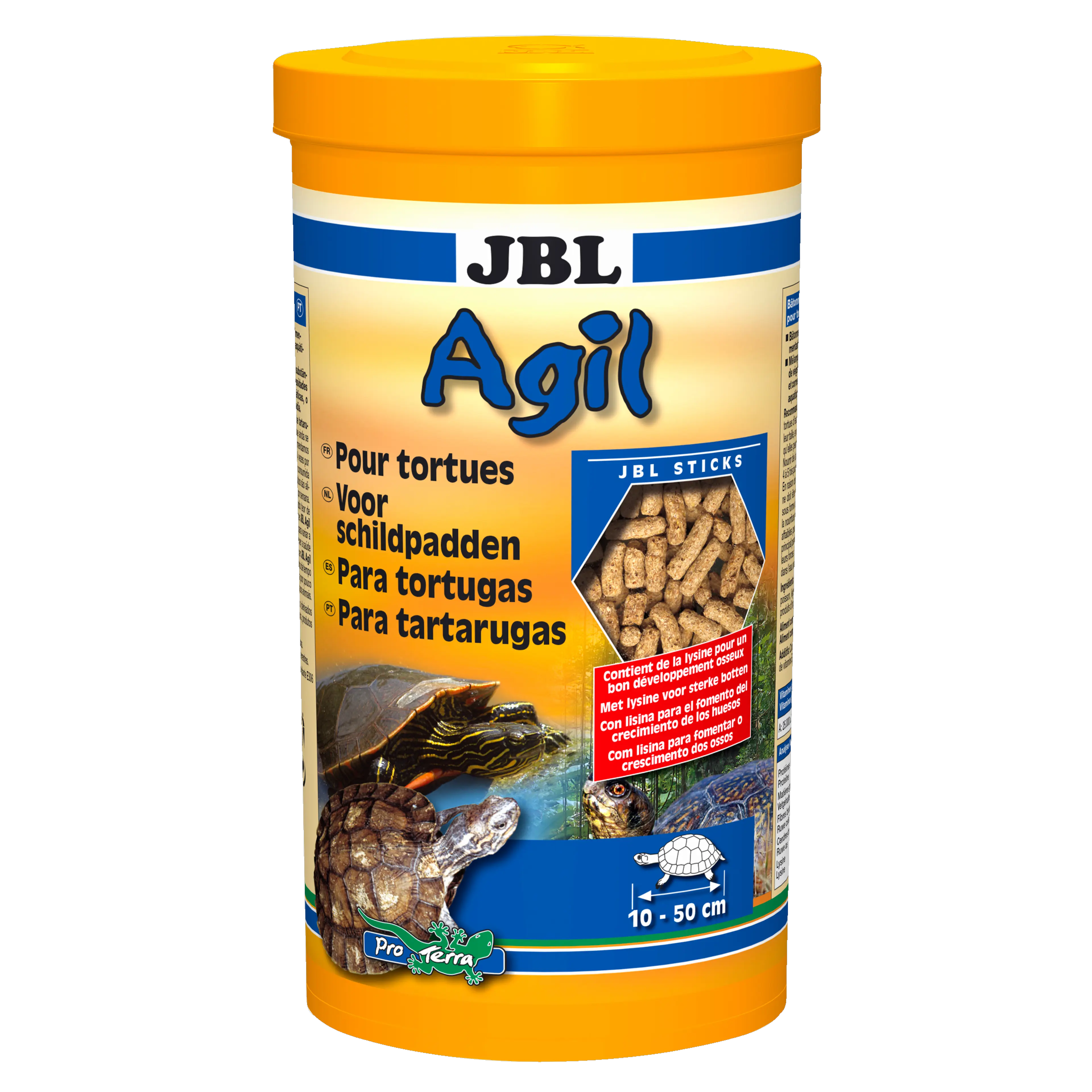 Especialmente indicado para las necesidades nutricionales de las tortugas acuáticas y de pantano: alimento principal en forma de barritas flotantes para tortugas de entre 10 y 50 cm.