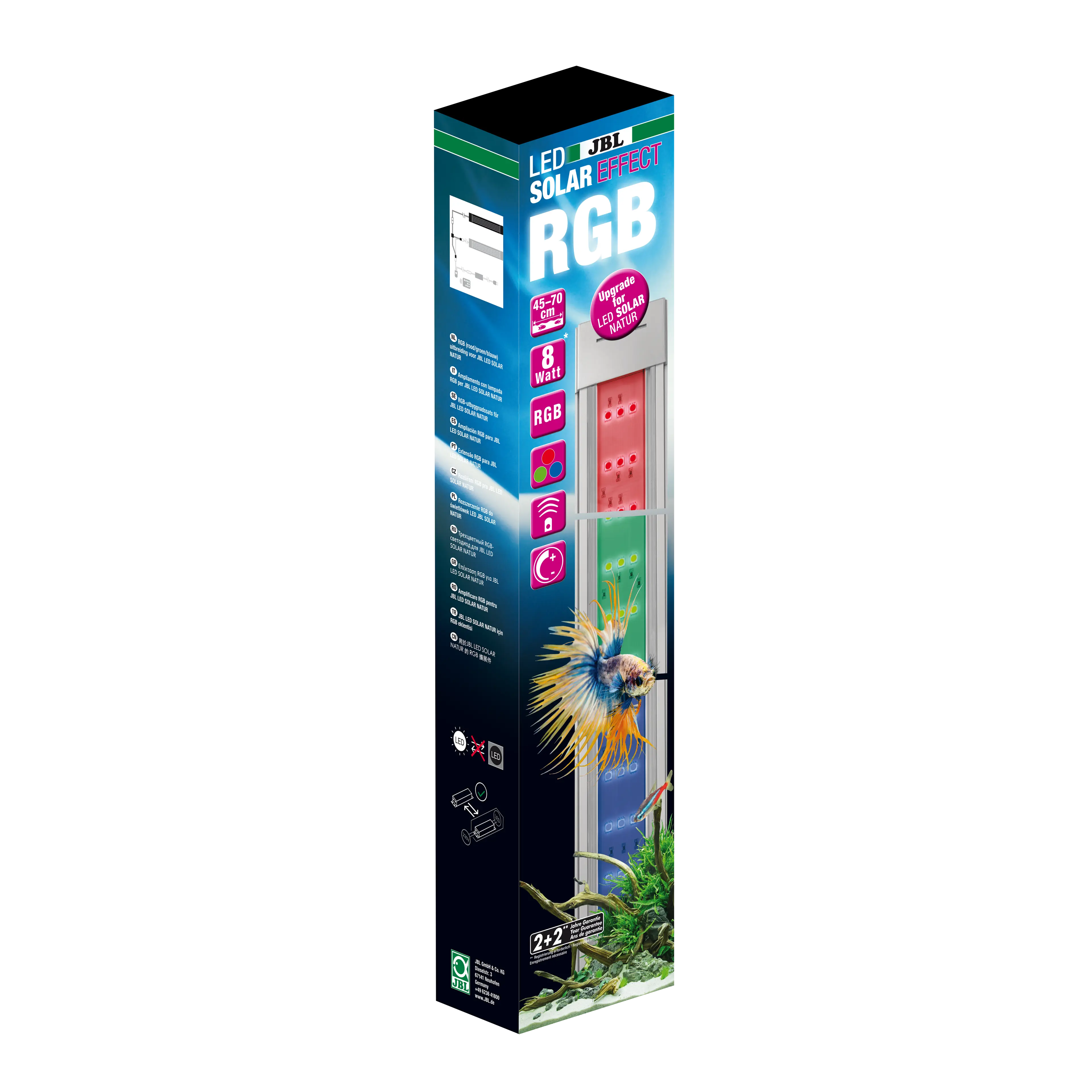 Special luminaire with RGB LEDs for creating colour effects, ideal as a replacement for a second coloured fluorescent tube (T5 or T8). 40% more light output compared to Gen 1). Optimised heat sink for more power.