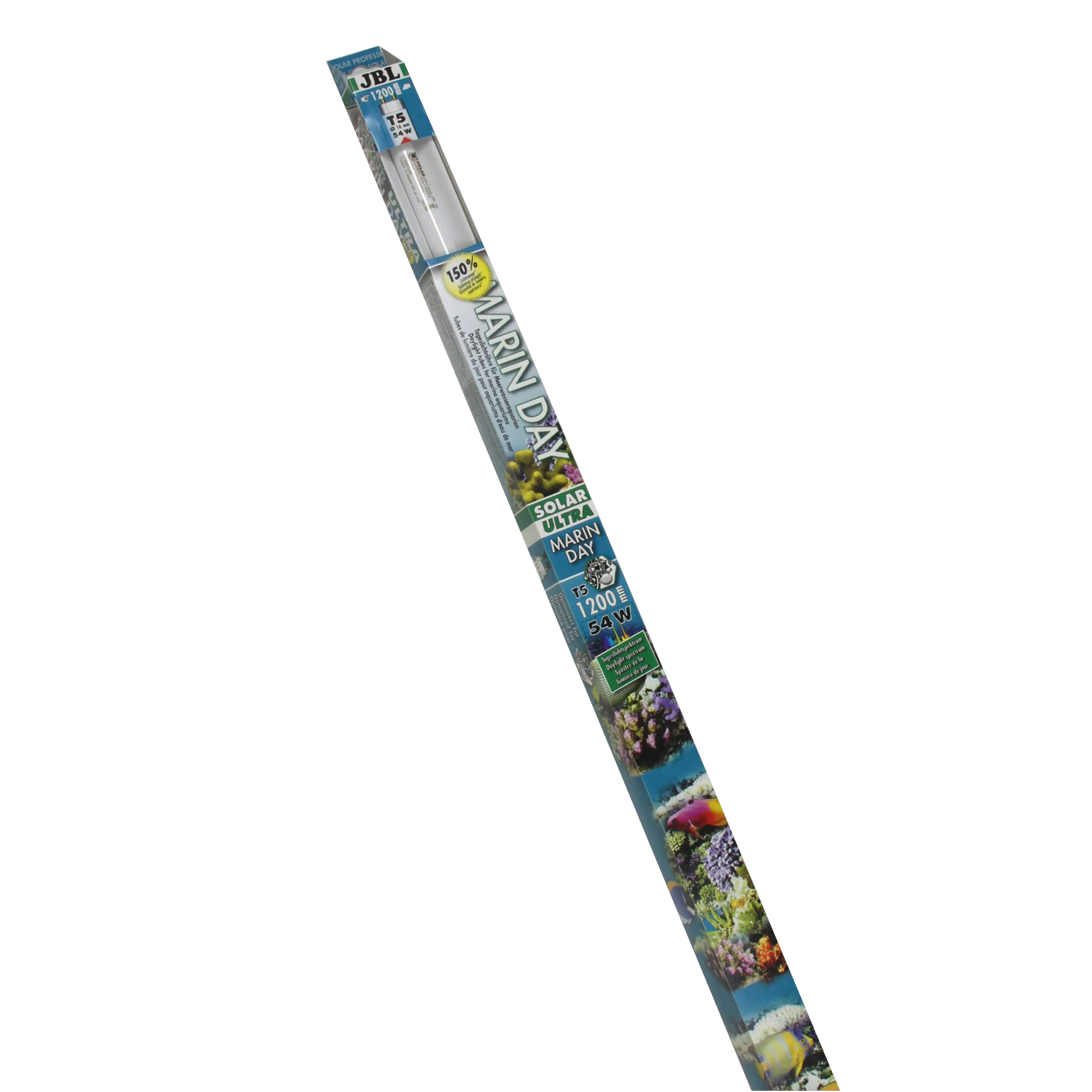 Fluorescent tube for promoting optimal growth of corals and other invertebrates in saltwater aquariums