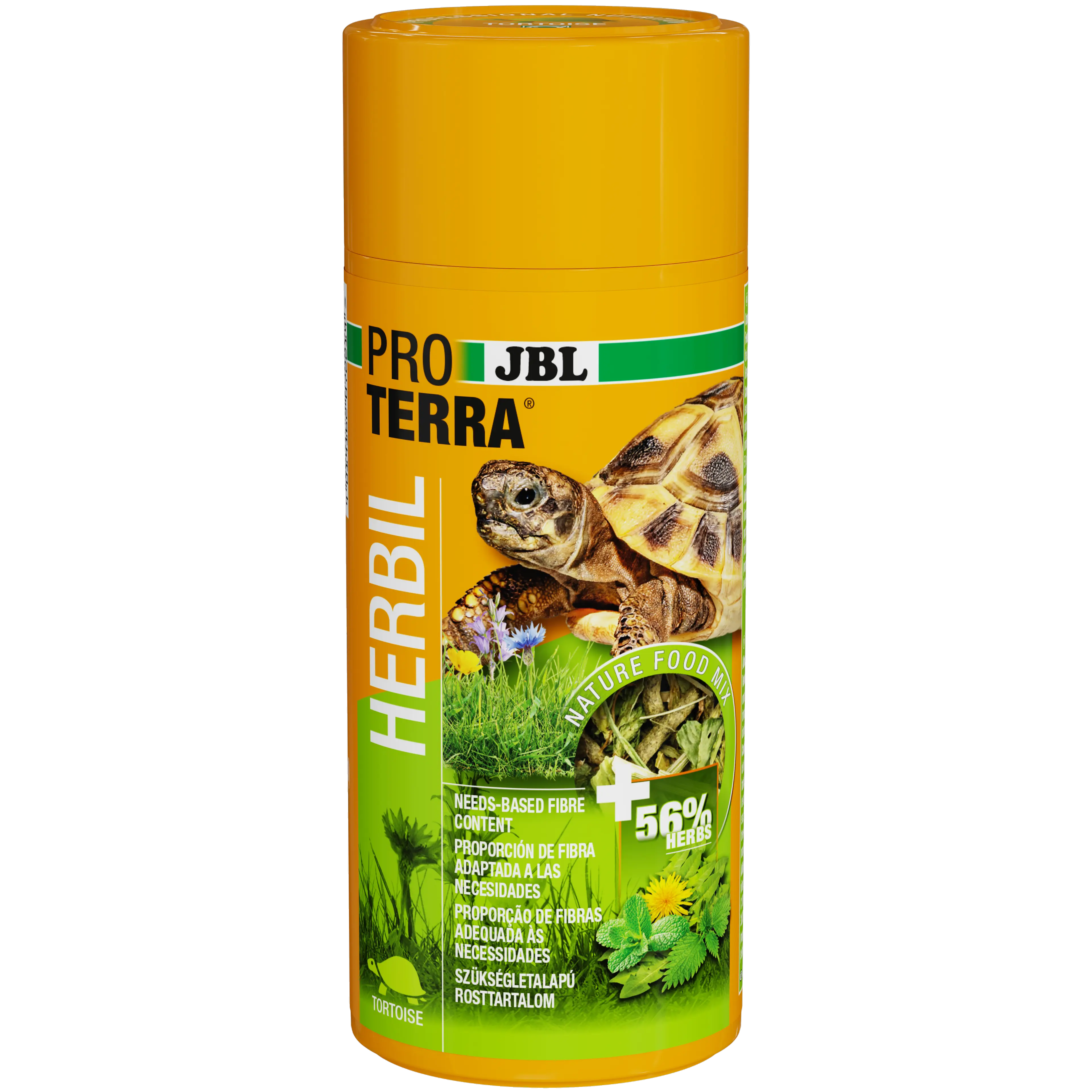 56% herbs for a healthy and natural diet for all tortoise species. The fibre content from the plants meets their needs and ensures healthy digestion and strong resistance.