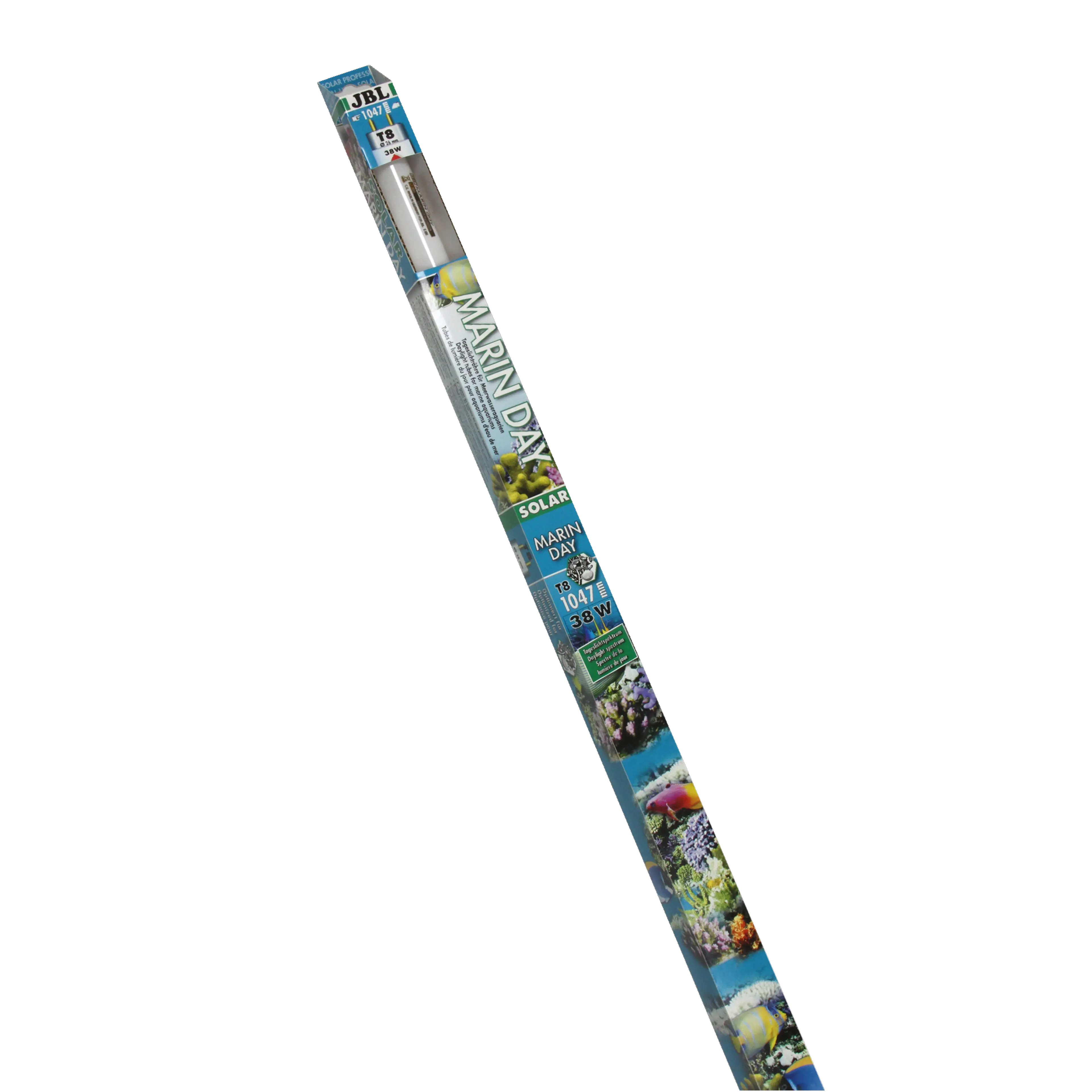 Fluorescent tube for promoting optimal growth of corals and other invertebrates in saltwater aquariums